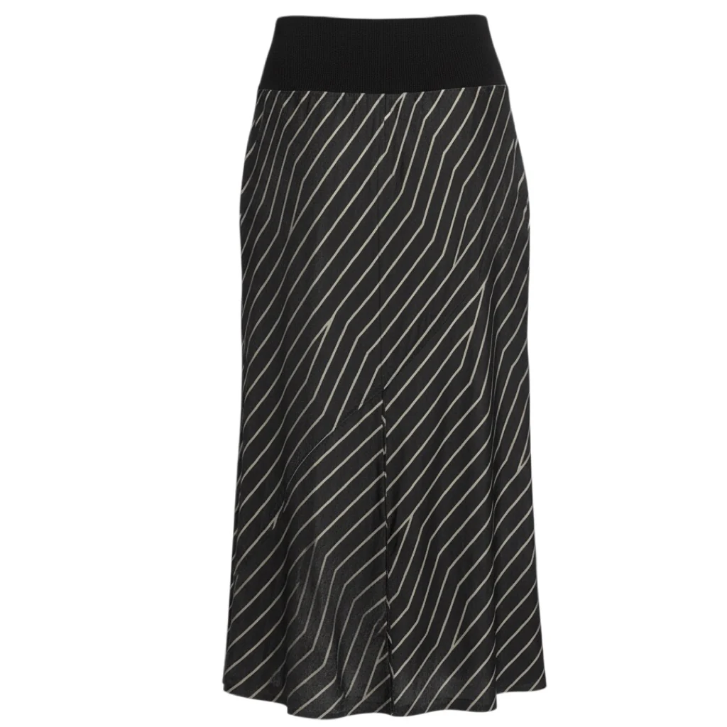 Rick Owens Black / Pearl Multi-Way Stripe Midi Skirt - Image 2