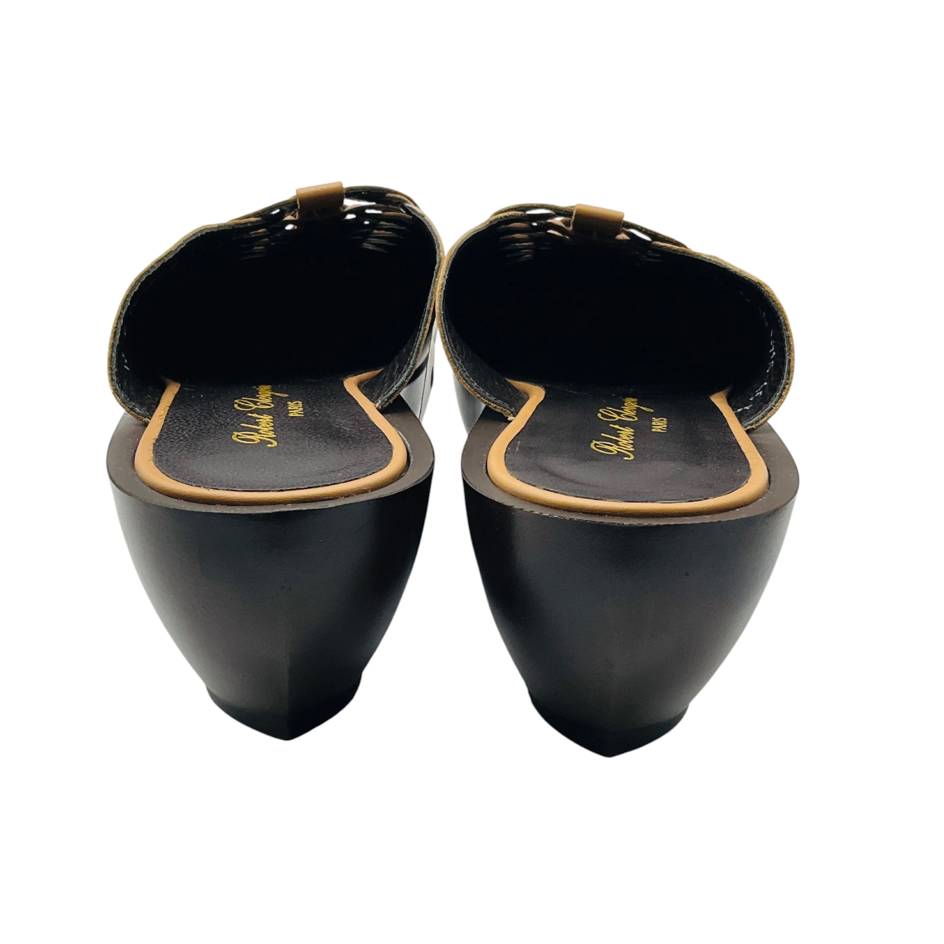 Robert Clergerie Tan Woven Leather Mules / Clogs - Image 5
