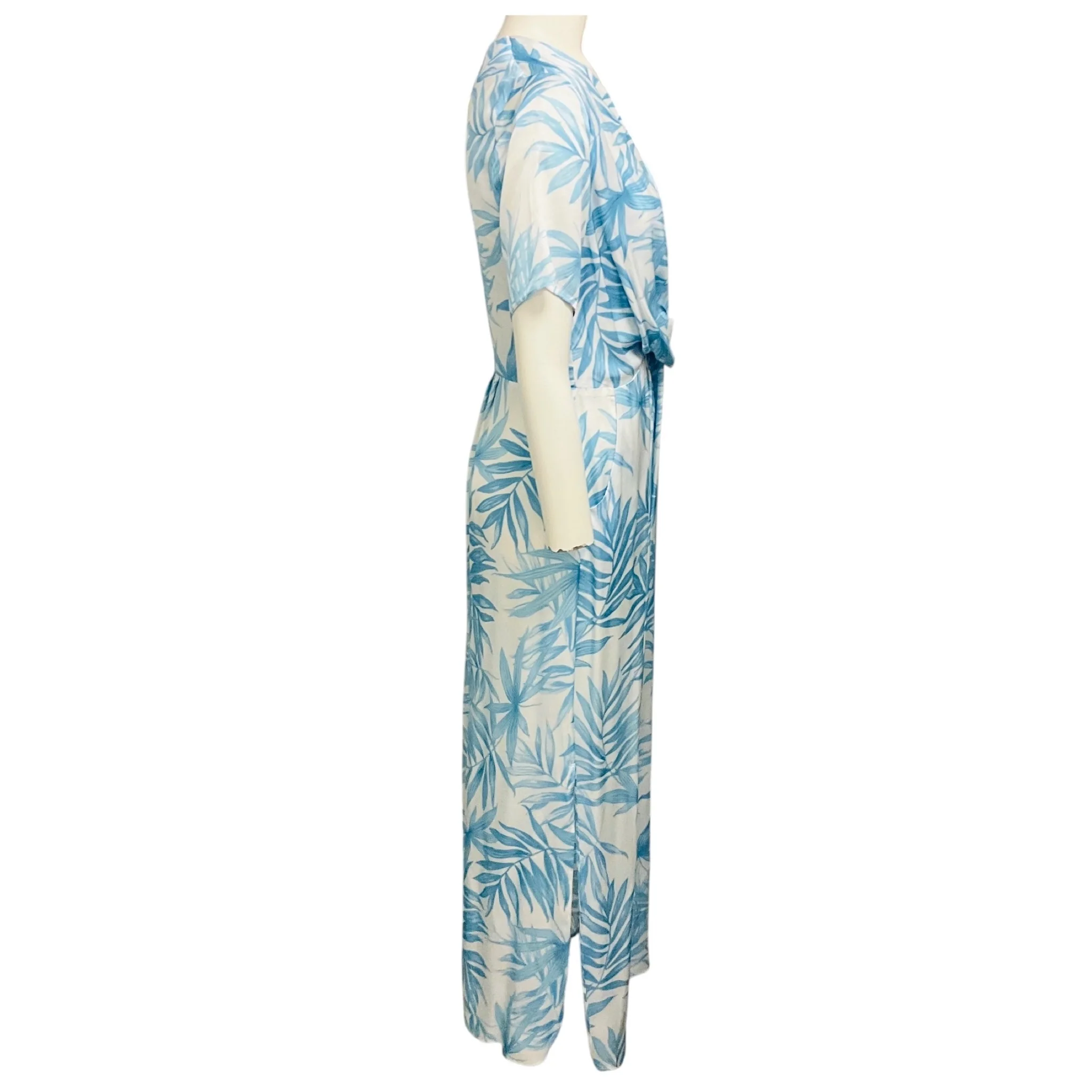 Rocco Ragni Light Blue / White Printed Short Sleeved Maxi Dress - Image 2