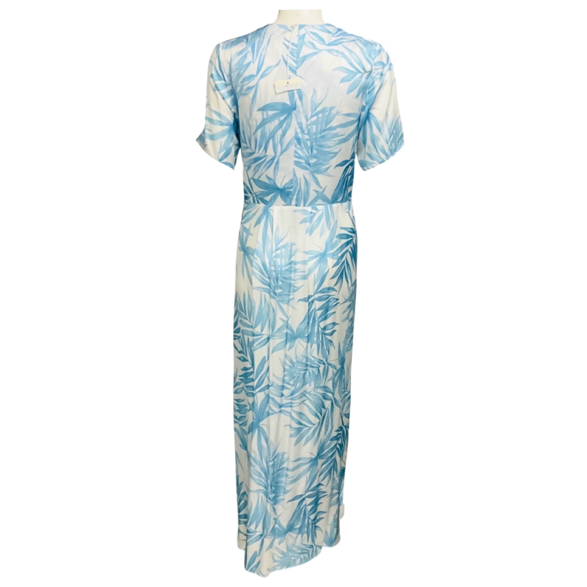 Rocco Ragni Light Blue / White Printed Short Sleeved Maxi Dress - Image 3