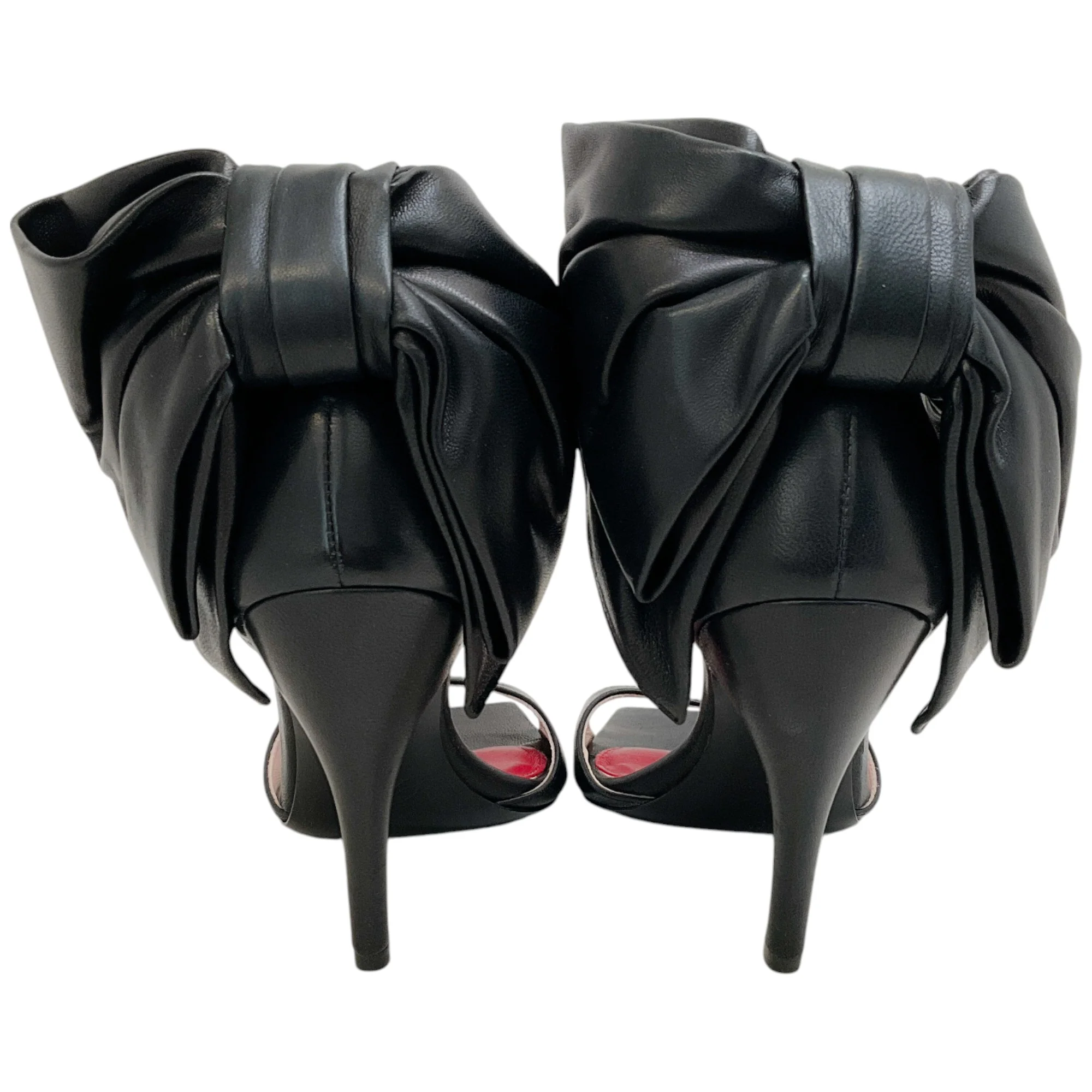Roger Vivier Black Leather Choc Bow Sandals - Image 5