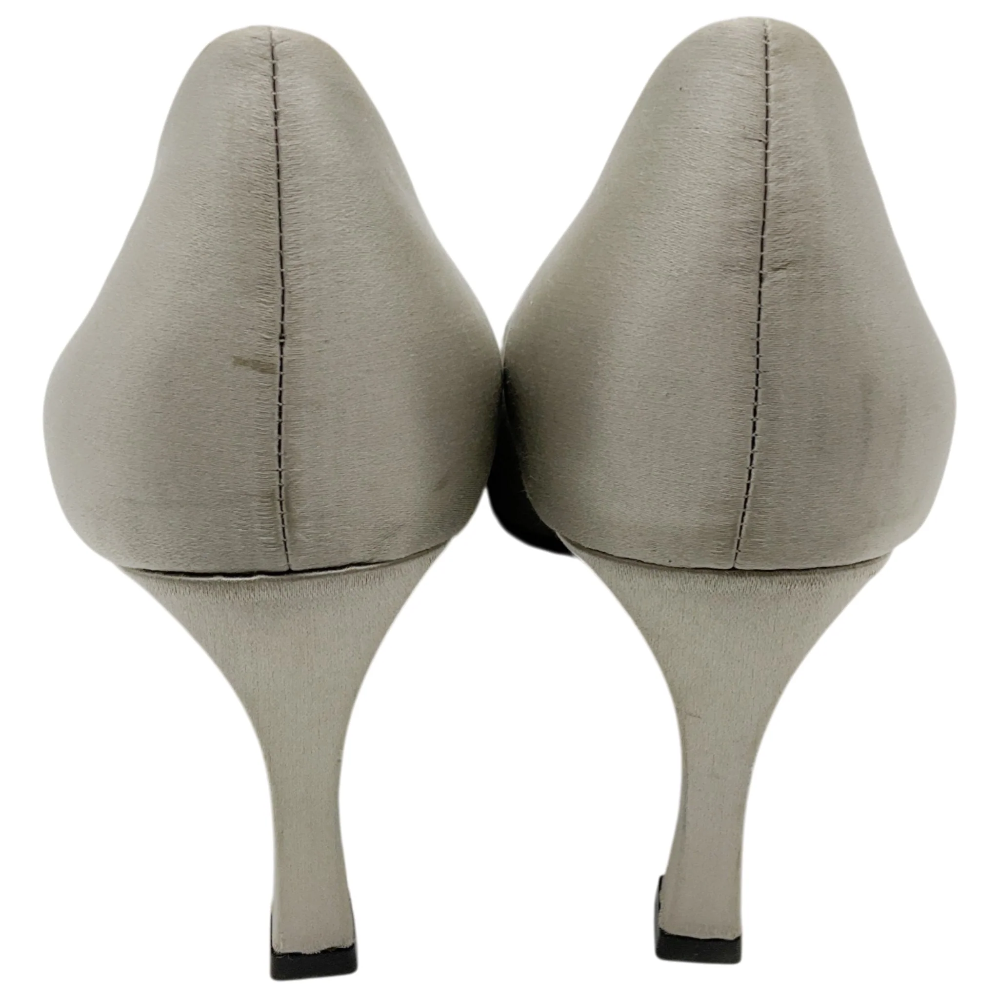Roger Vivier Silver Satin Stella Trompette Pumps - Image 5