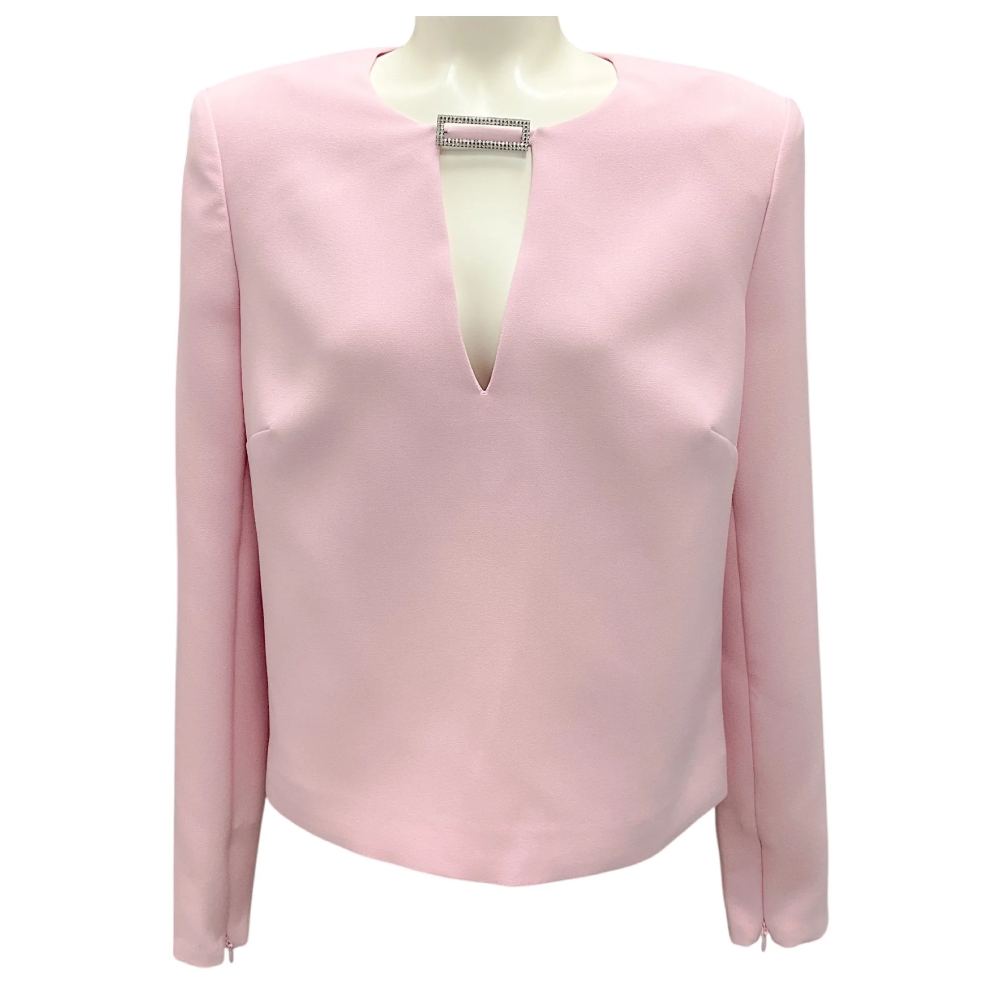 Roland Mouret Pink 2023 Long Sleeve Crepe Top