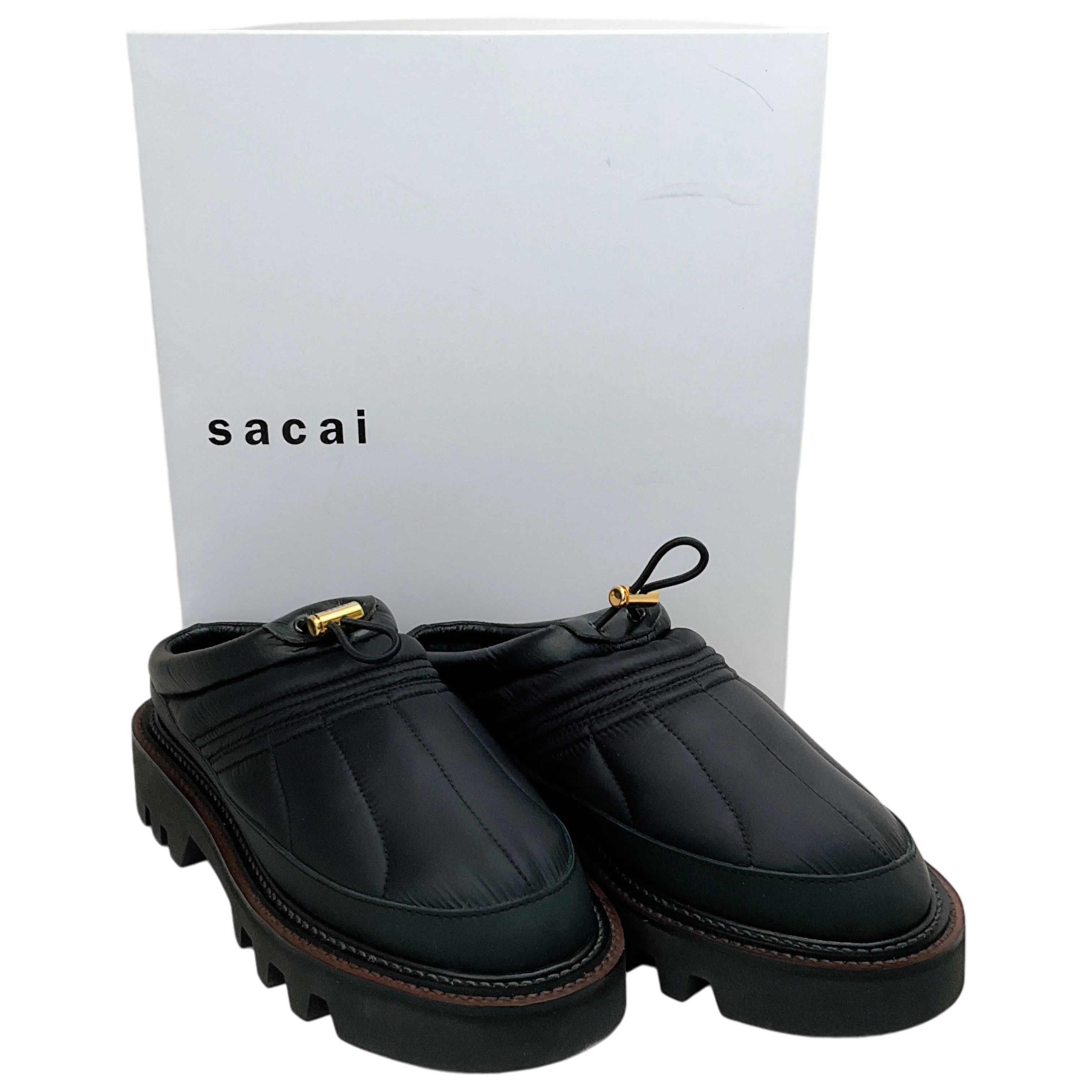 Sacai Black Micro Puffer Mules - Image 6