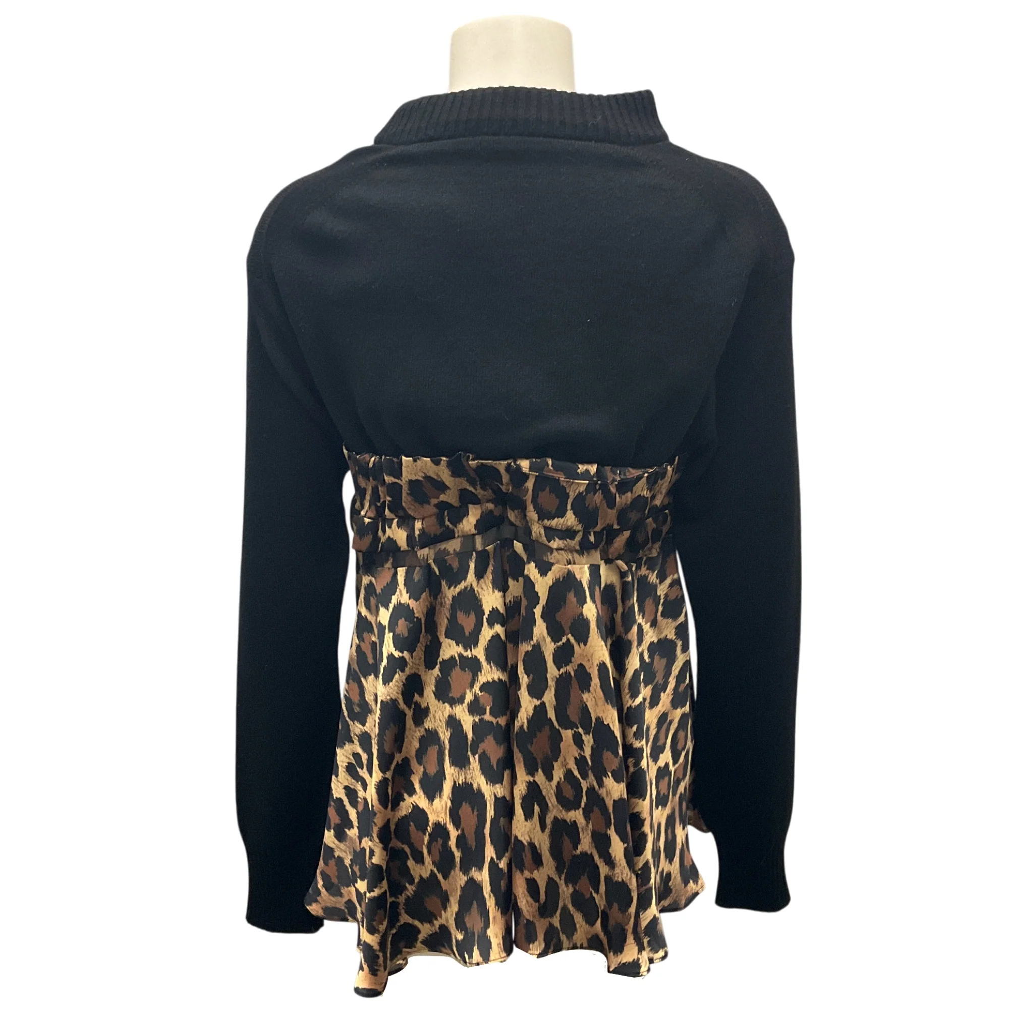 Sacai Tan / Black Leopard Print Knit Pullover - Image 3