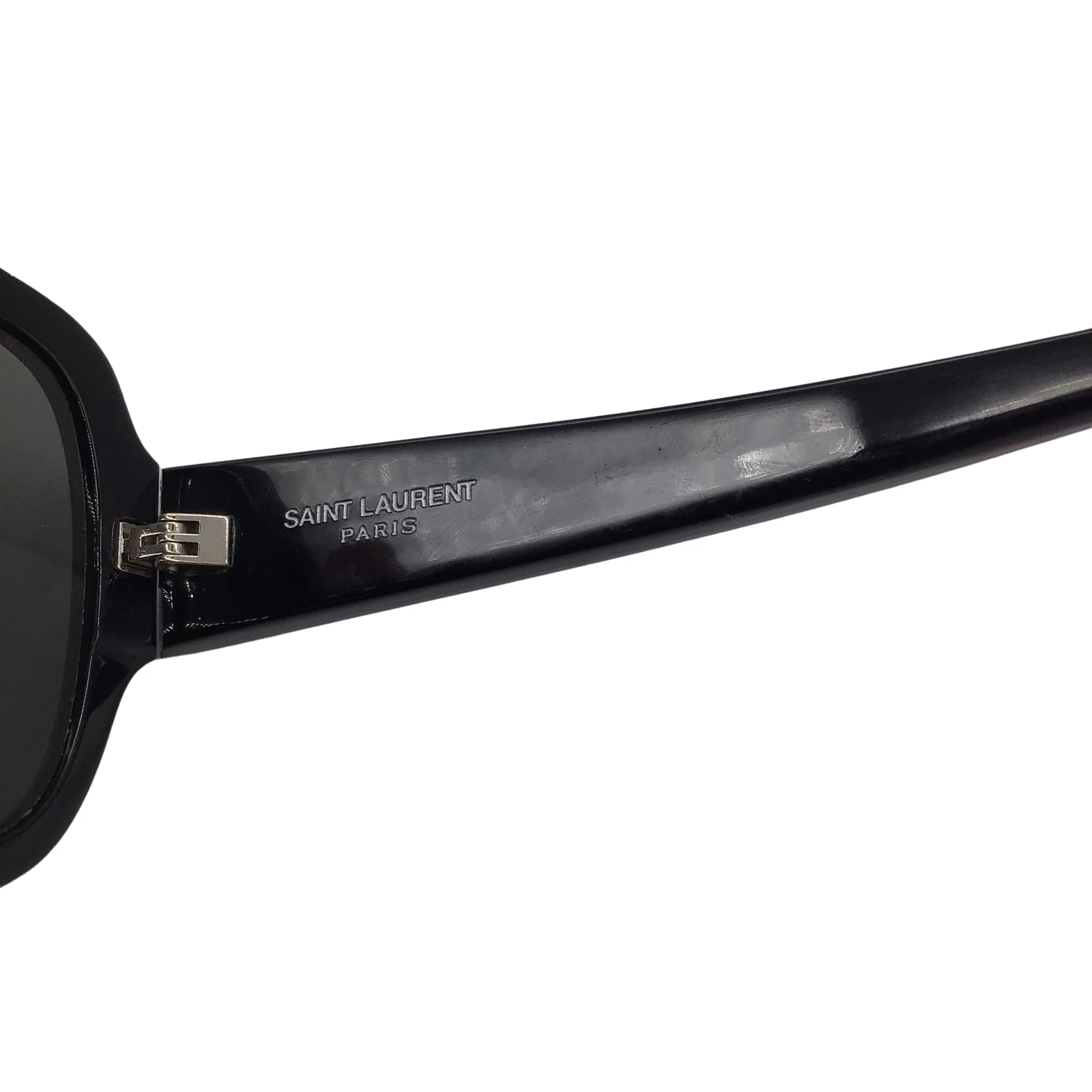 Saint Laurent Black / Red Heart Pattern Plastic Frame Sunglasses - Image 8