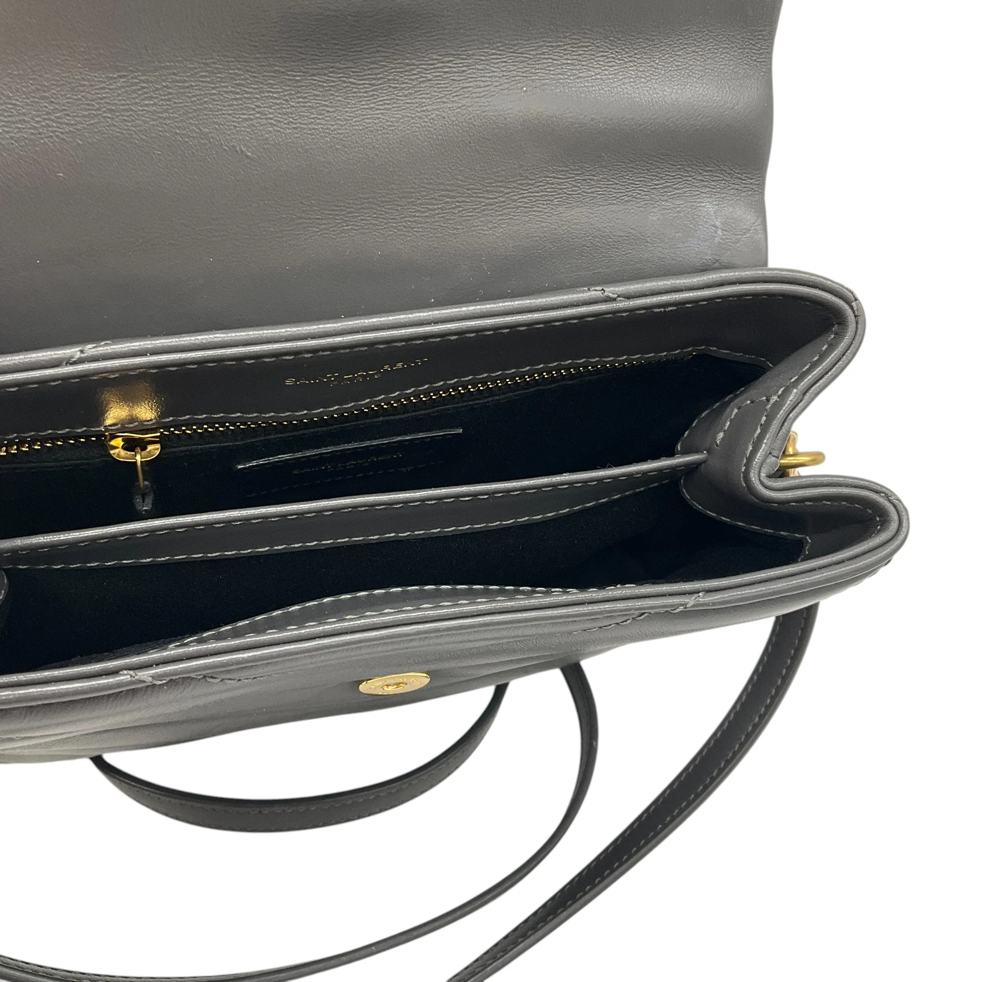 Saint Laurent Grey 2021 Loulou Leather Toy Mini Bag - Image 12