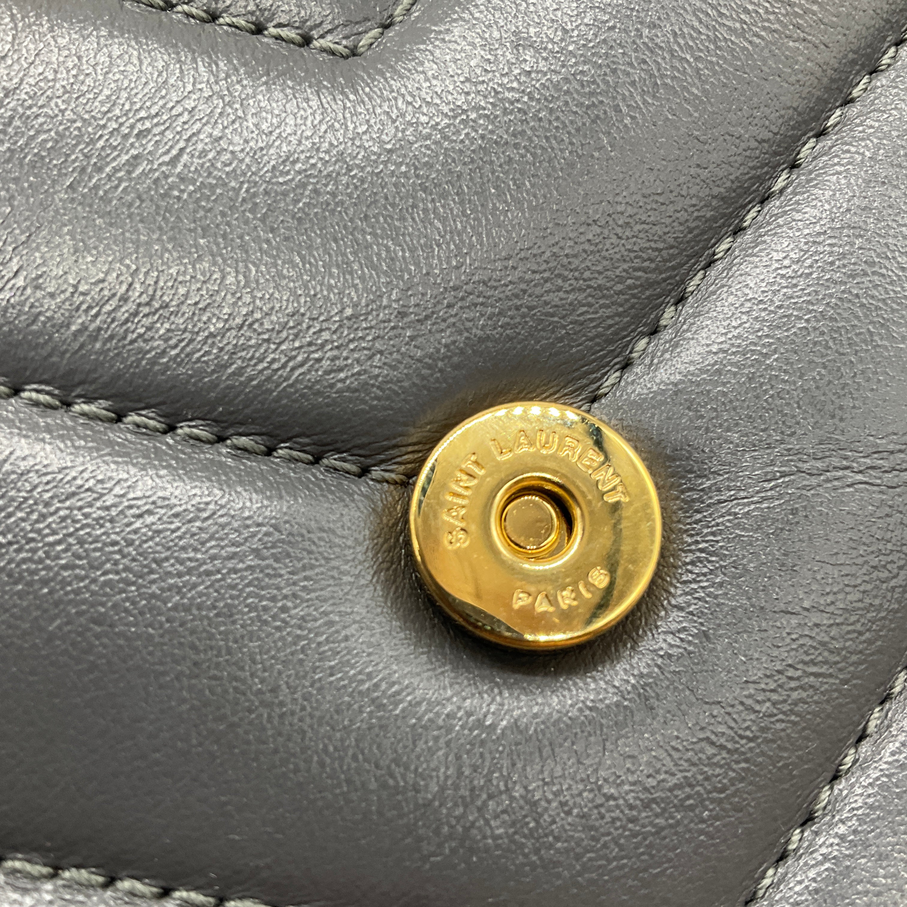 Saint Laurent Grey 2021 Loulou Leather Toy Mini Bag - Image 15