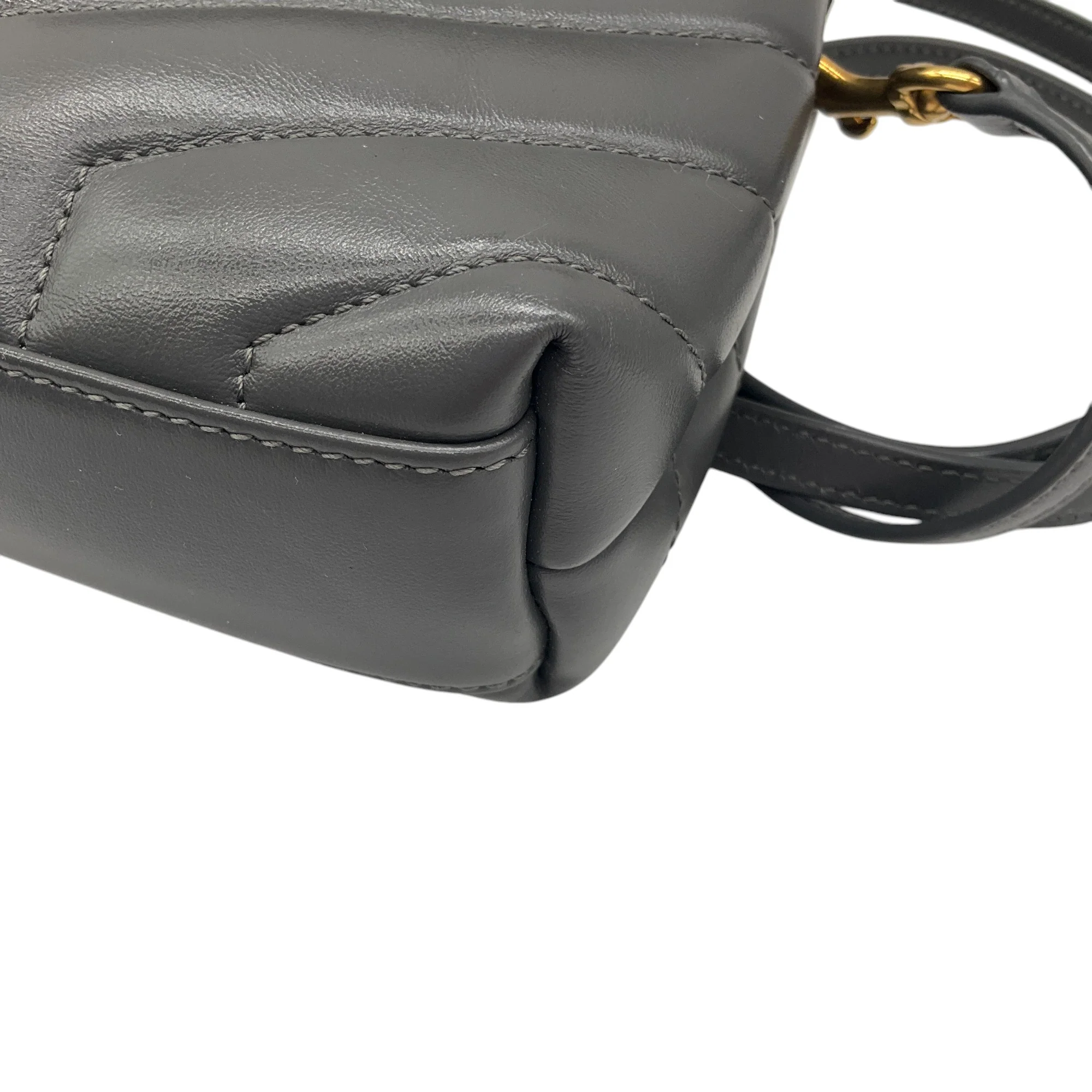 Saint Laurent Grey 2021 Loulou Leather Toy Mini Bag - Image 7