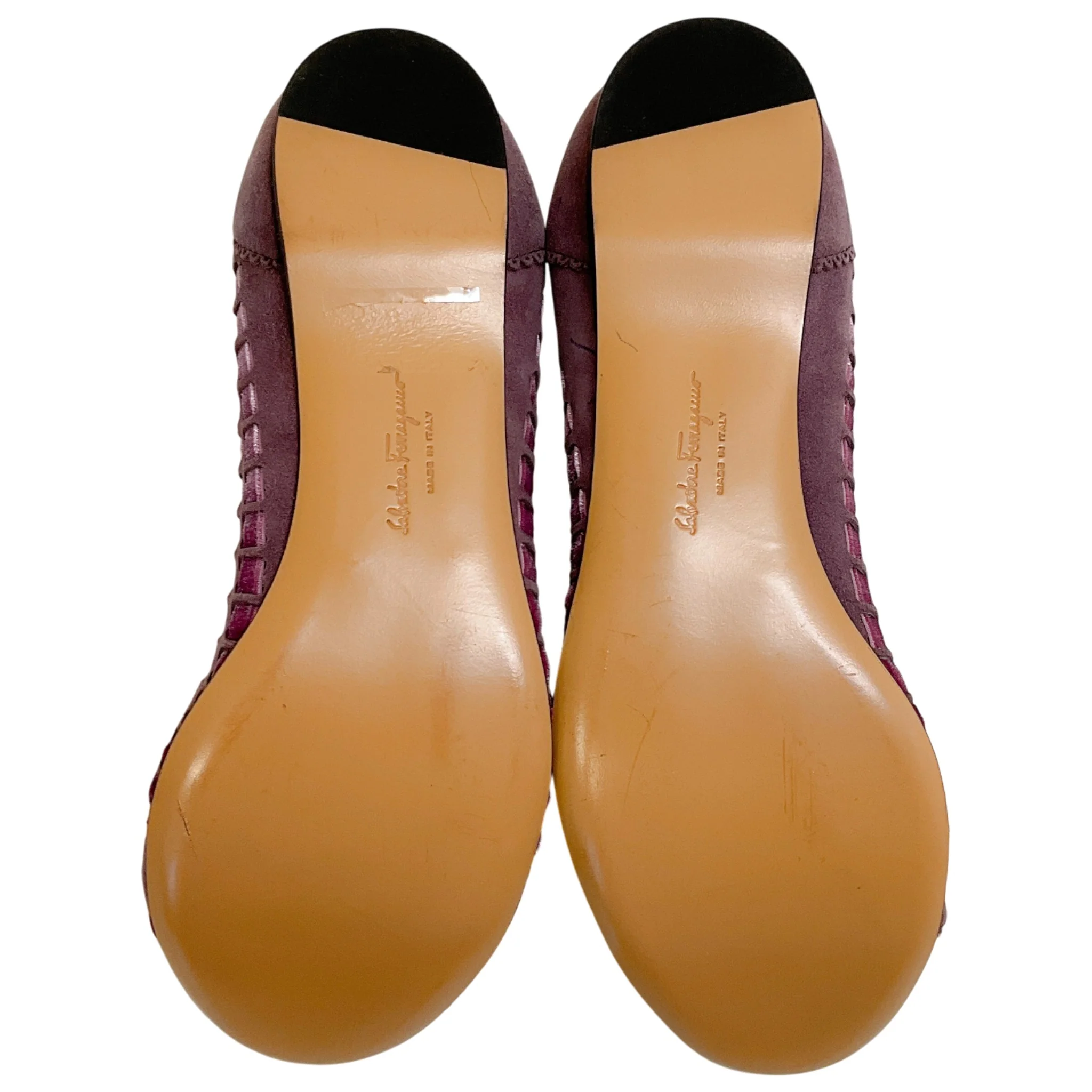 Salvatore Ferragamo Lilac Suede Flats with Ribbon Detail - Image 6