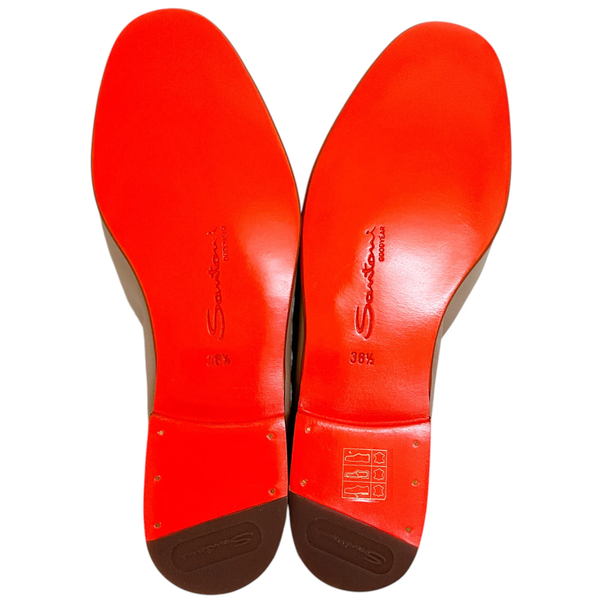 Santoni Beige Leather Loafers - Image 8