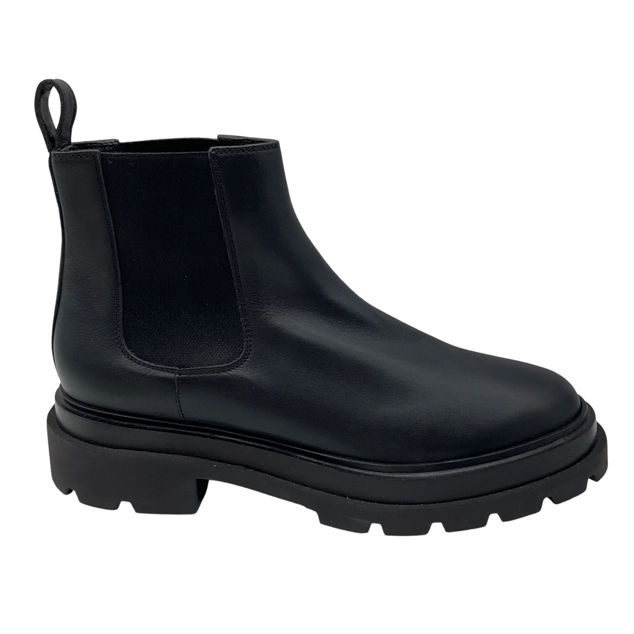 Santoni Black Leather Pull On Chelsea Boots - Image 2