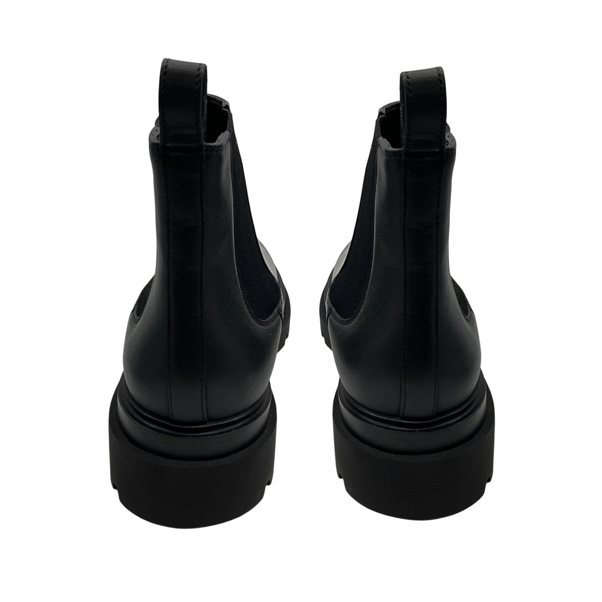 Santoni Black Leather Pull On Chelsea Boots - Image 6