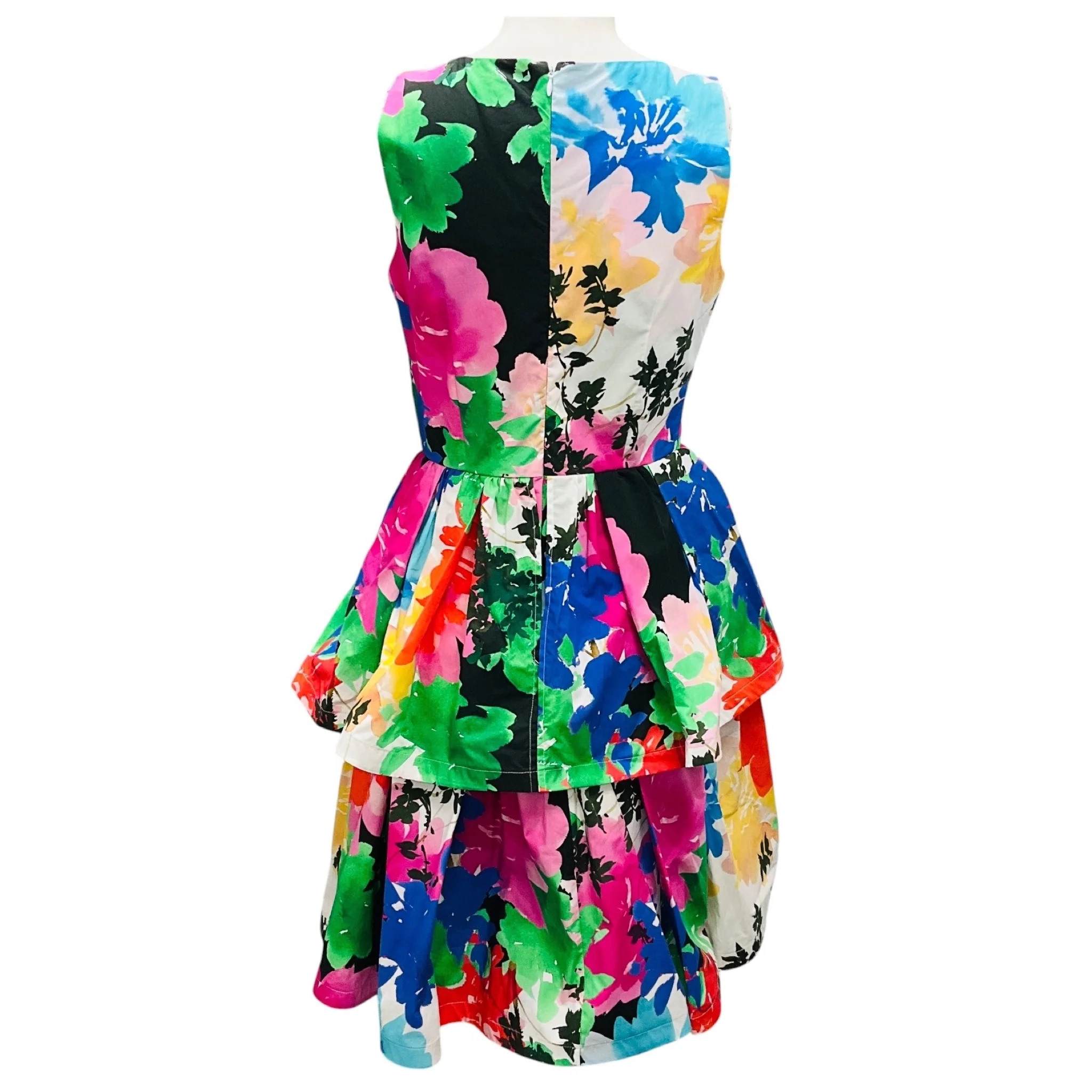 Sara Roka White / Blue Multi Floral Printed Elsy Dress - Image 3