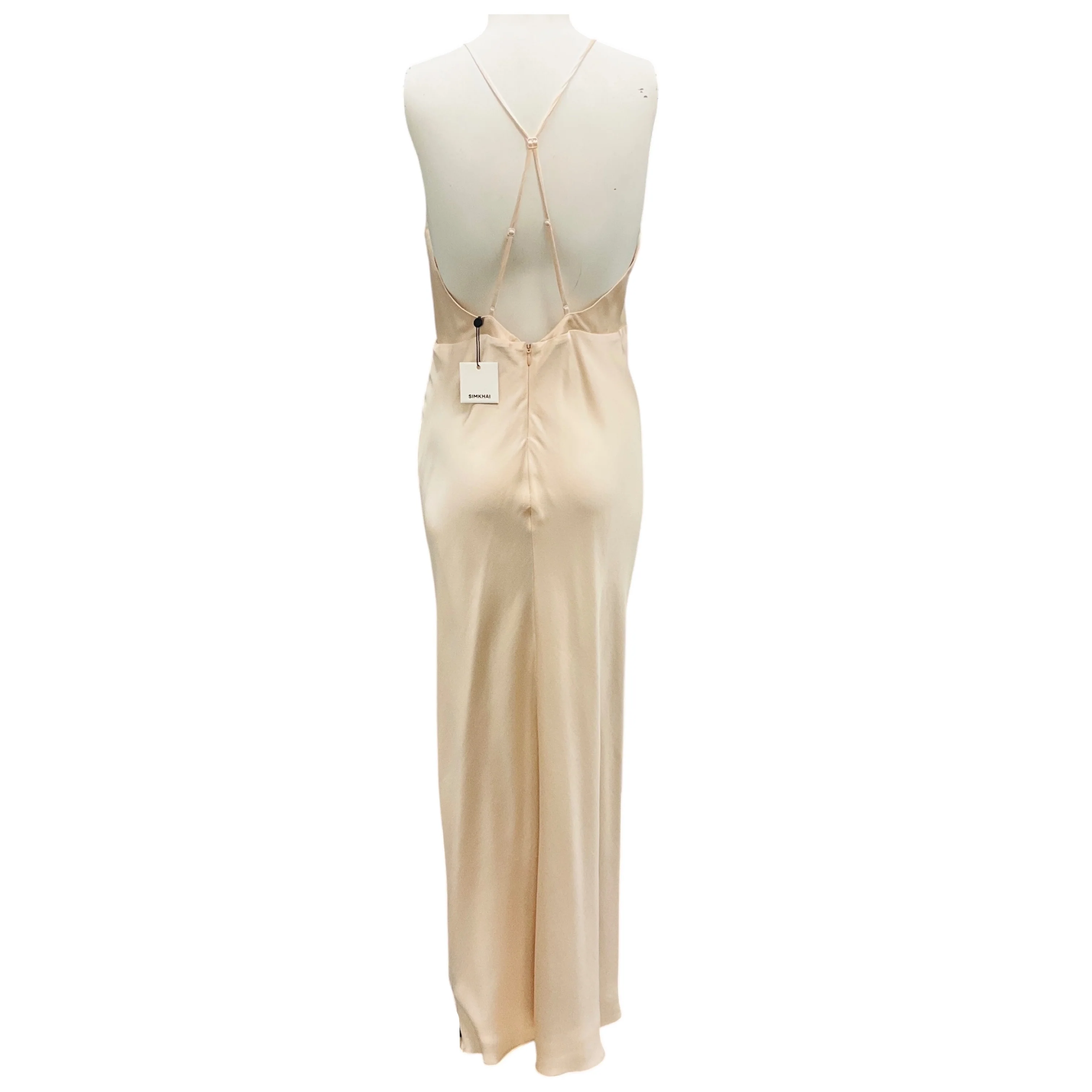 Simkhai Blush Giana Ruffled Satin Crepe Gown - Image 3