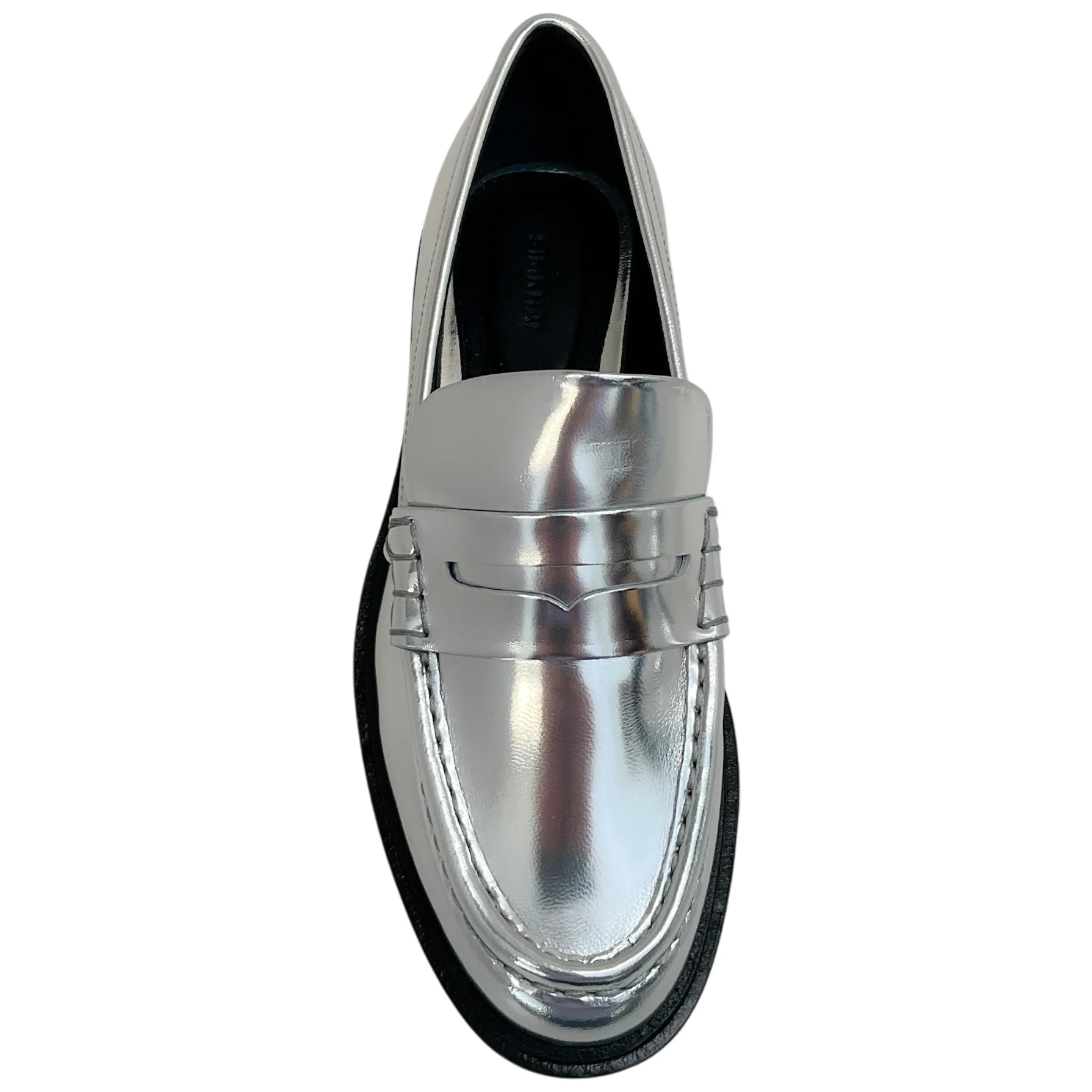 Simkhai Silver Metallic Leather Harper Loafers - Image 4