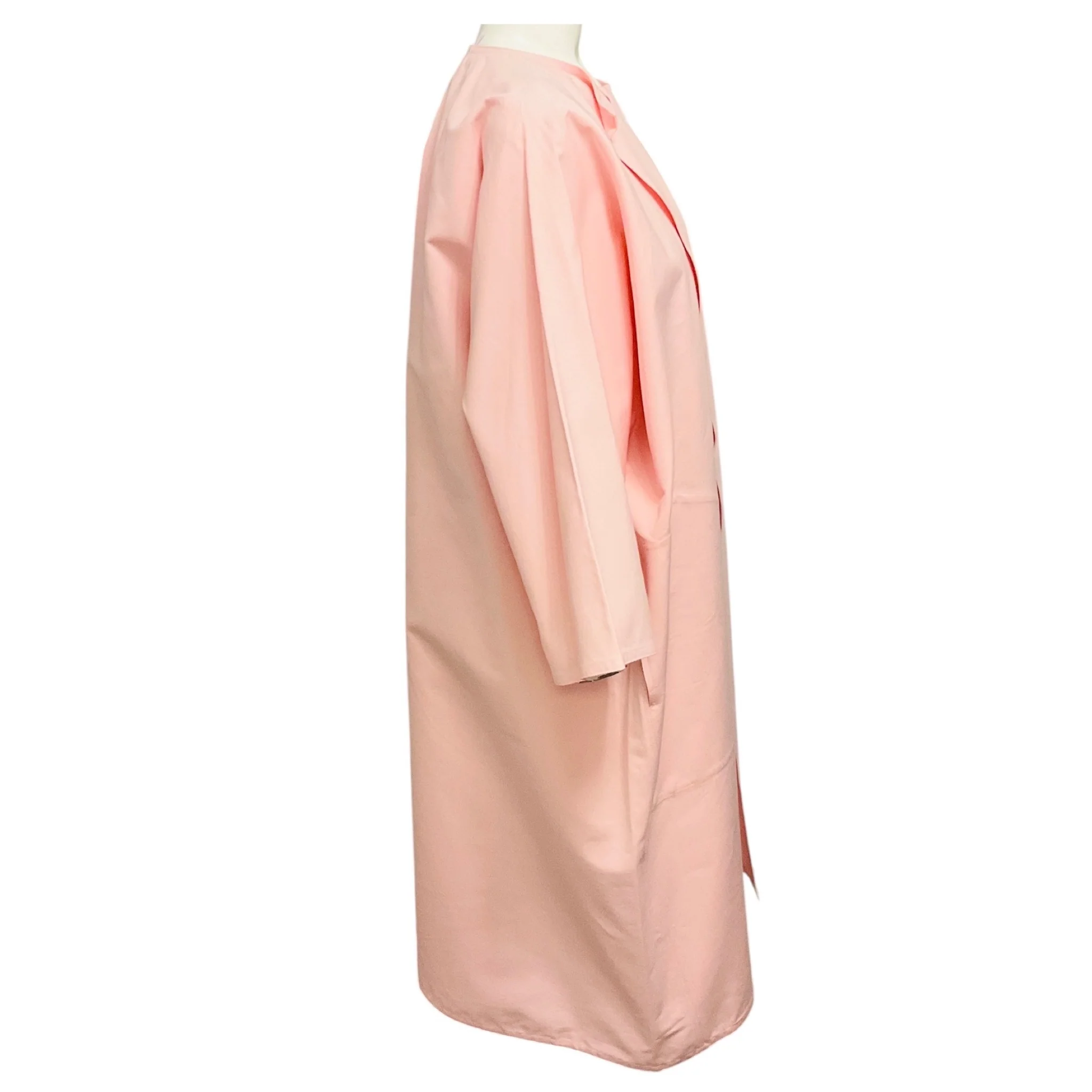 Sofie D'Hoore Light Pink Cotton Canvas Mid-Length Open Front Coat - Image 2