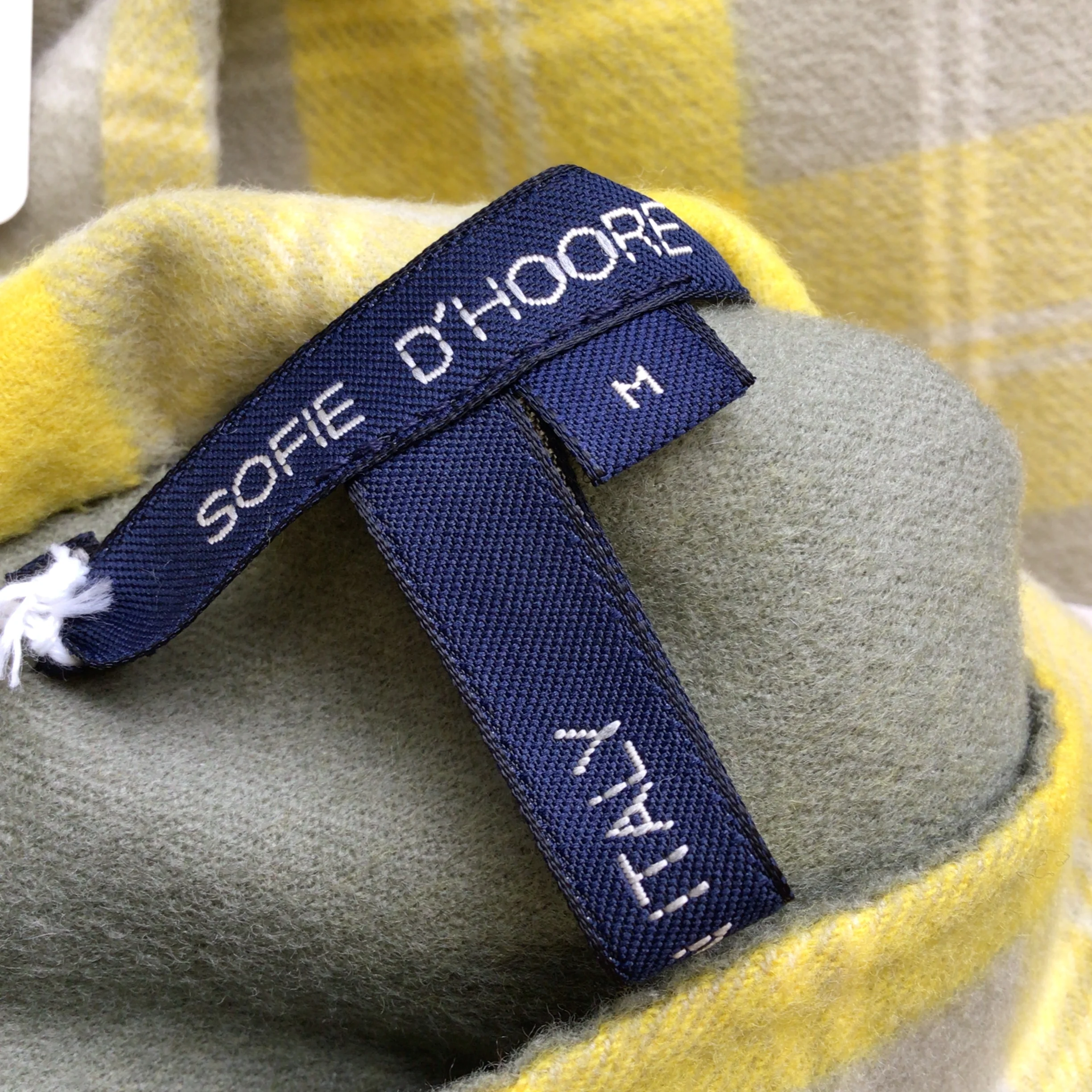 Sofie D'Hoore Yellow / Green Multi Checkered Open Front Wool Jacket - Image 4