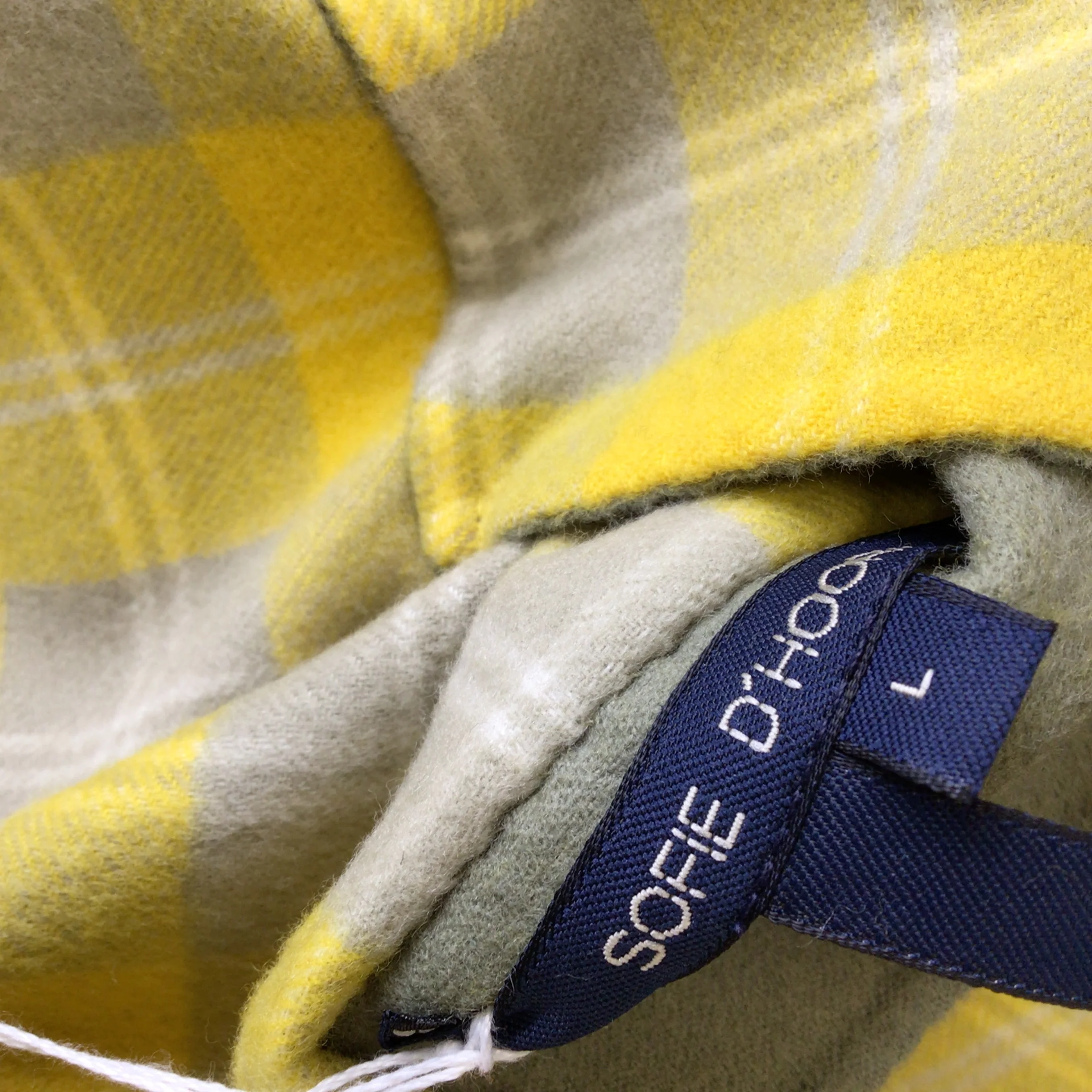 Sofie D'Hoore Yellow / Green Multi Checkered Open Front Wool Jacket - Image 6