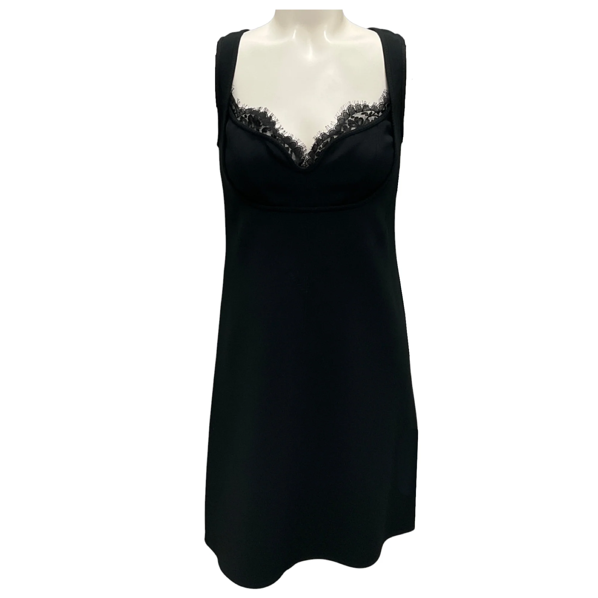 Stella McCartney Black 2021 Scuba Sleeveless Slip Mini Dress