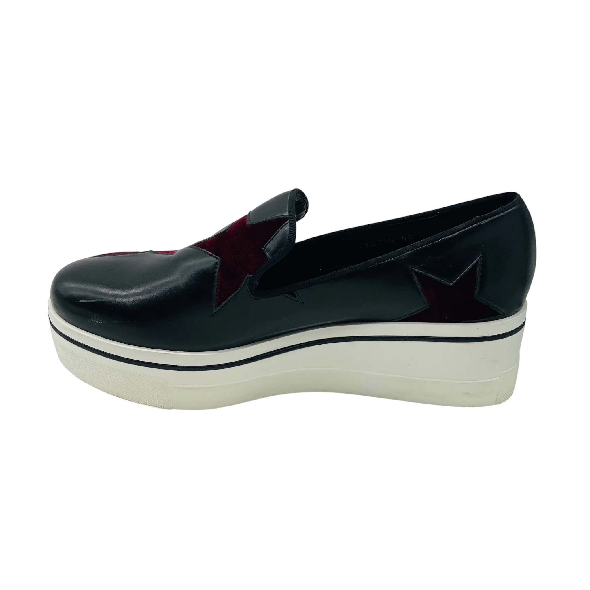 Stella McCartney Black / Burgundy Binx Star Platform Shoes - Image 3