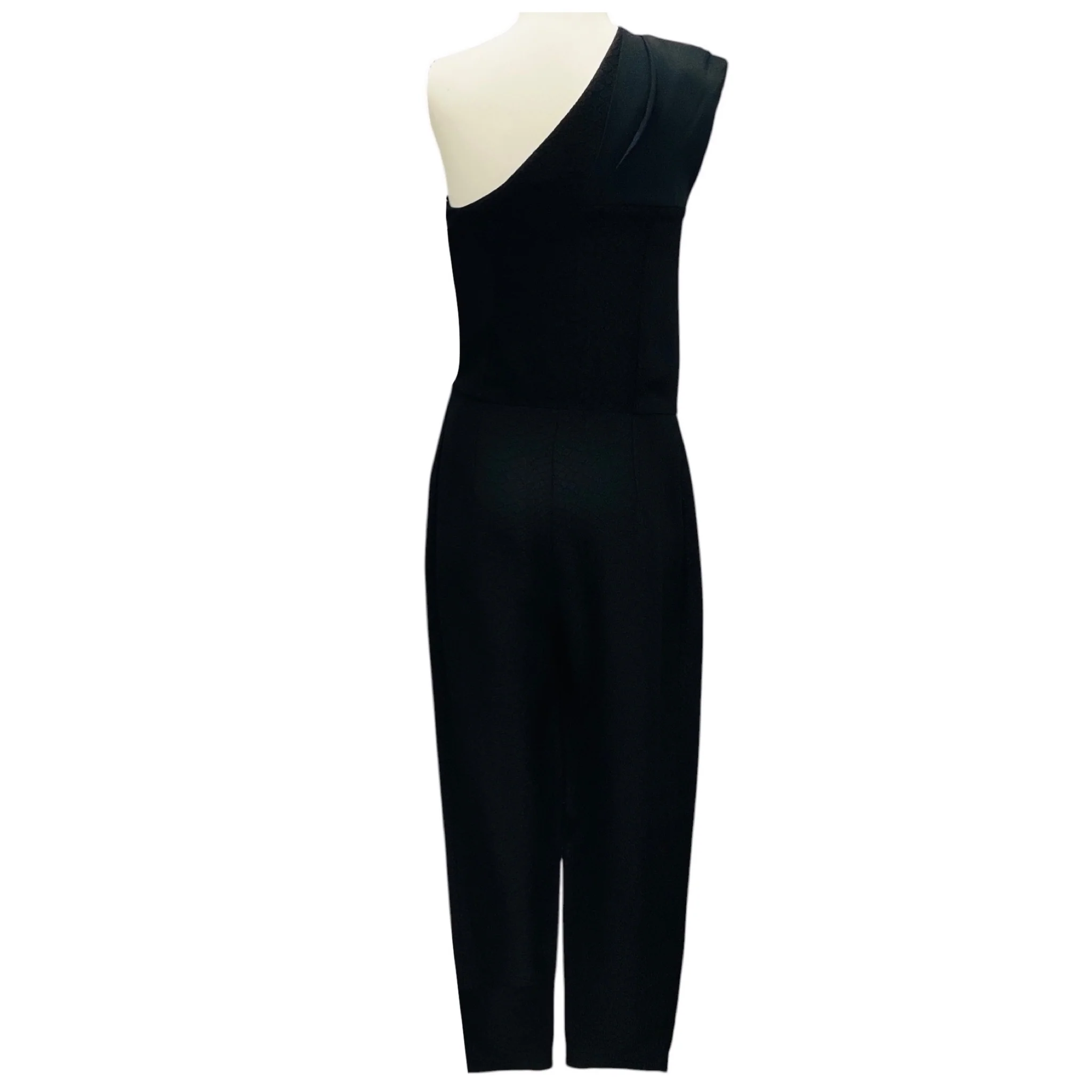 Stella McCartney Black One Shoulder Snake Embossed Jumpsuit - Image 3