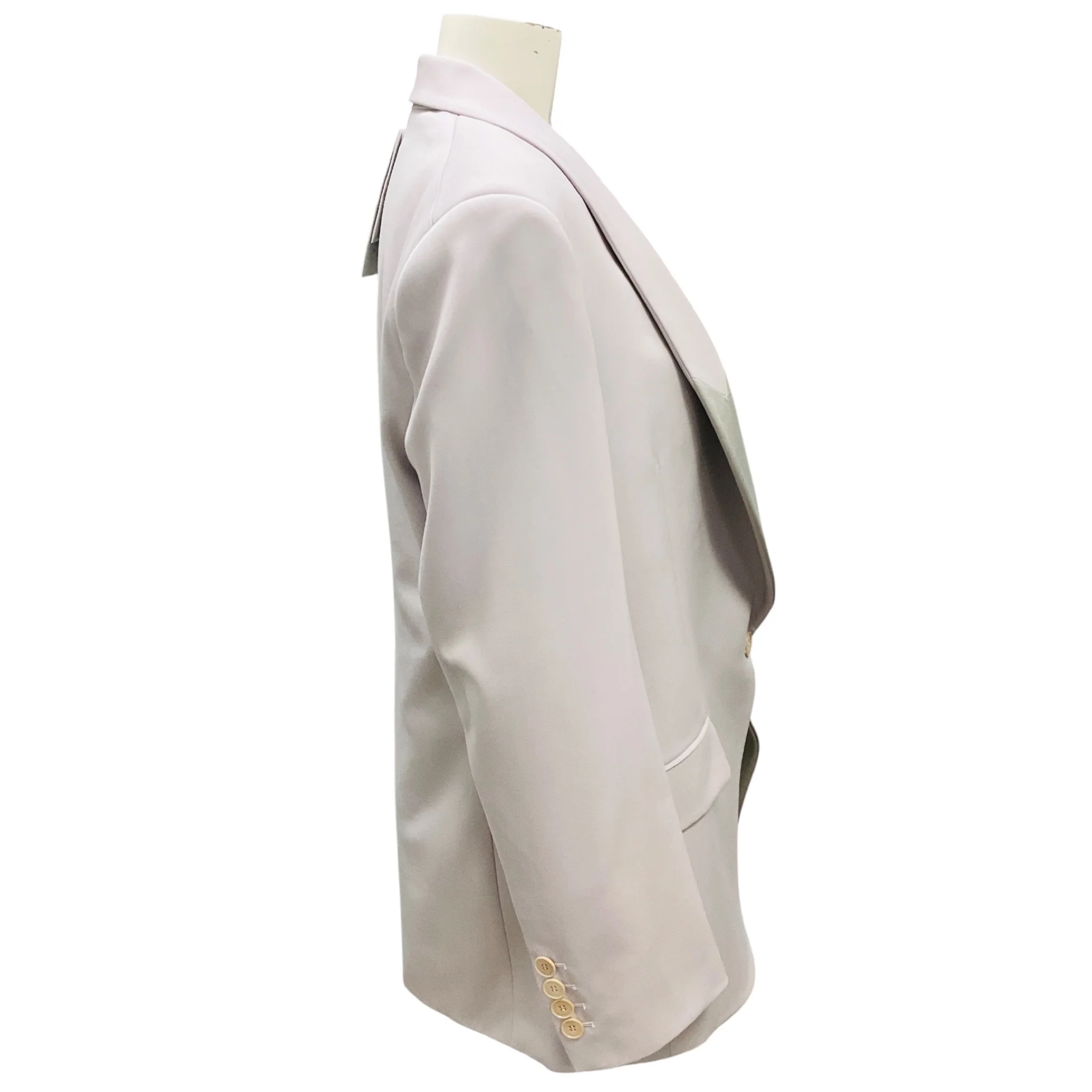 Stella McCartney Light Grey Aya Wool Twill Tailored Jacket - Image 2