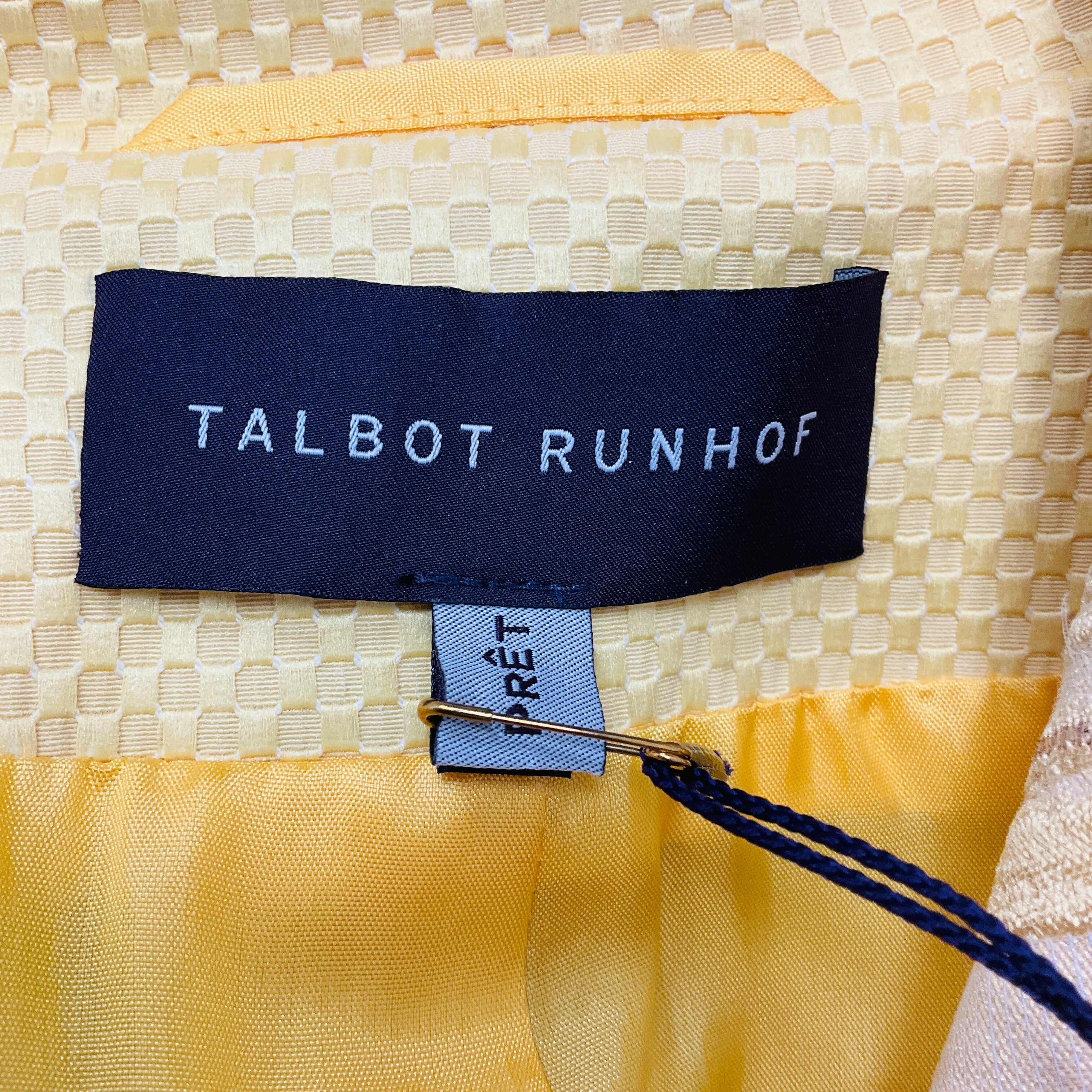 Talbot Runhof Yellow Metallic Jacquard Coat - Image 4