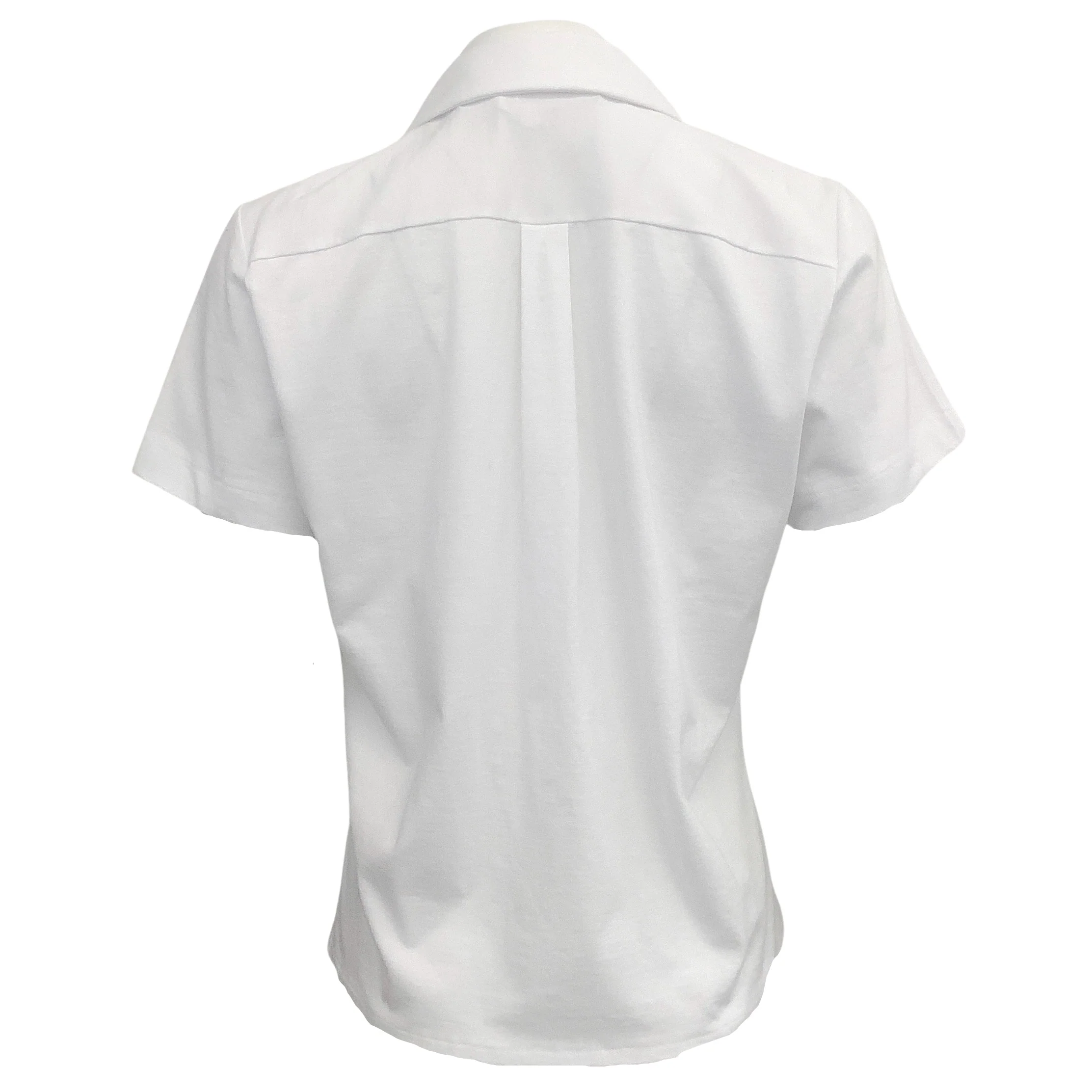 Tao Comme Des Garcons White Short Sleeve Top with Eyelet Ruffle - Image 3