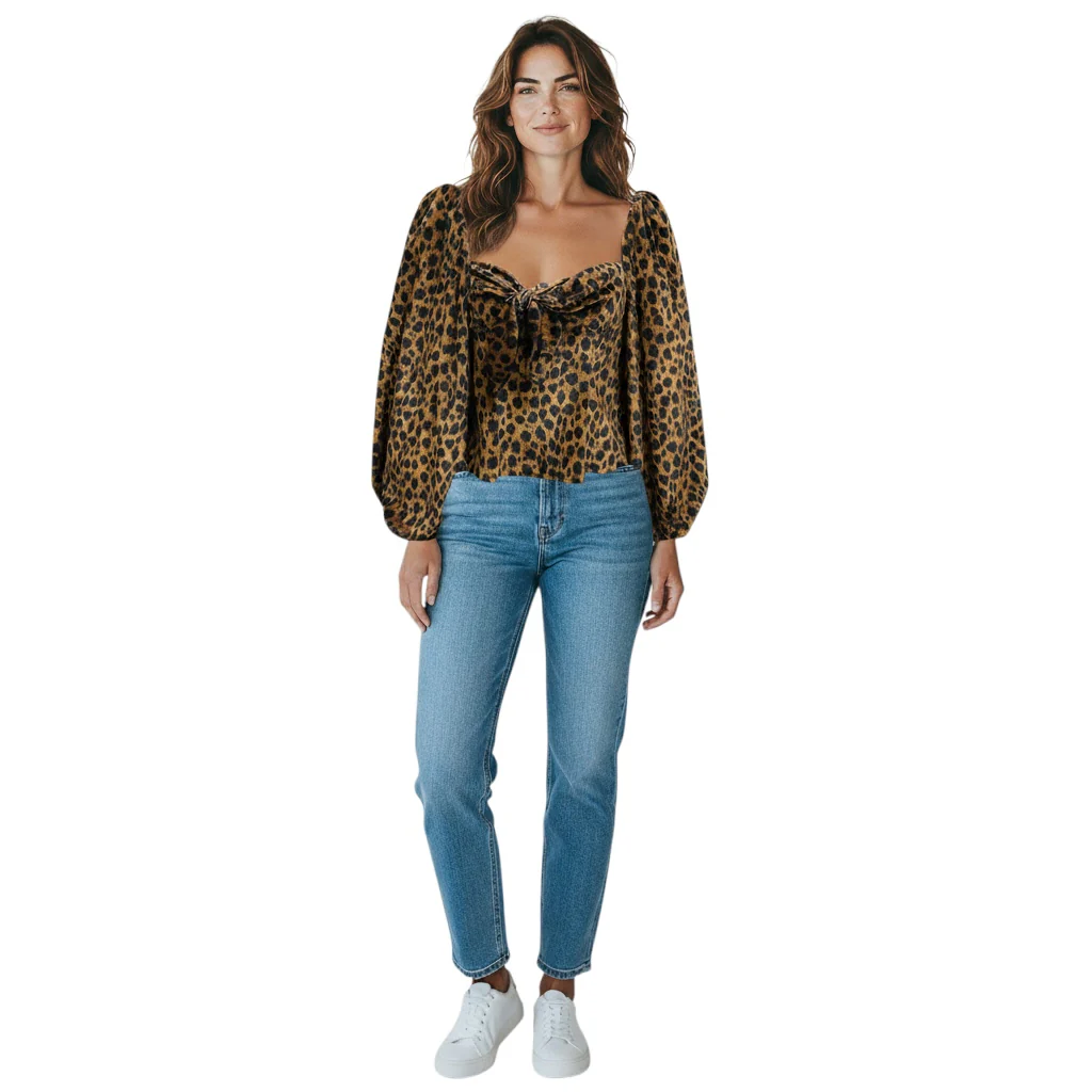 The Attico Brown Leopard Print Velvet Top - Image 6