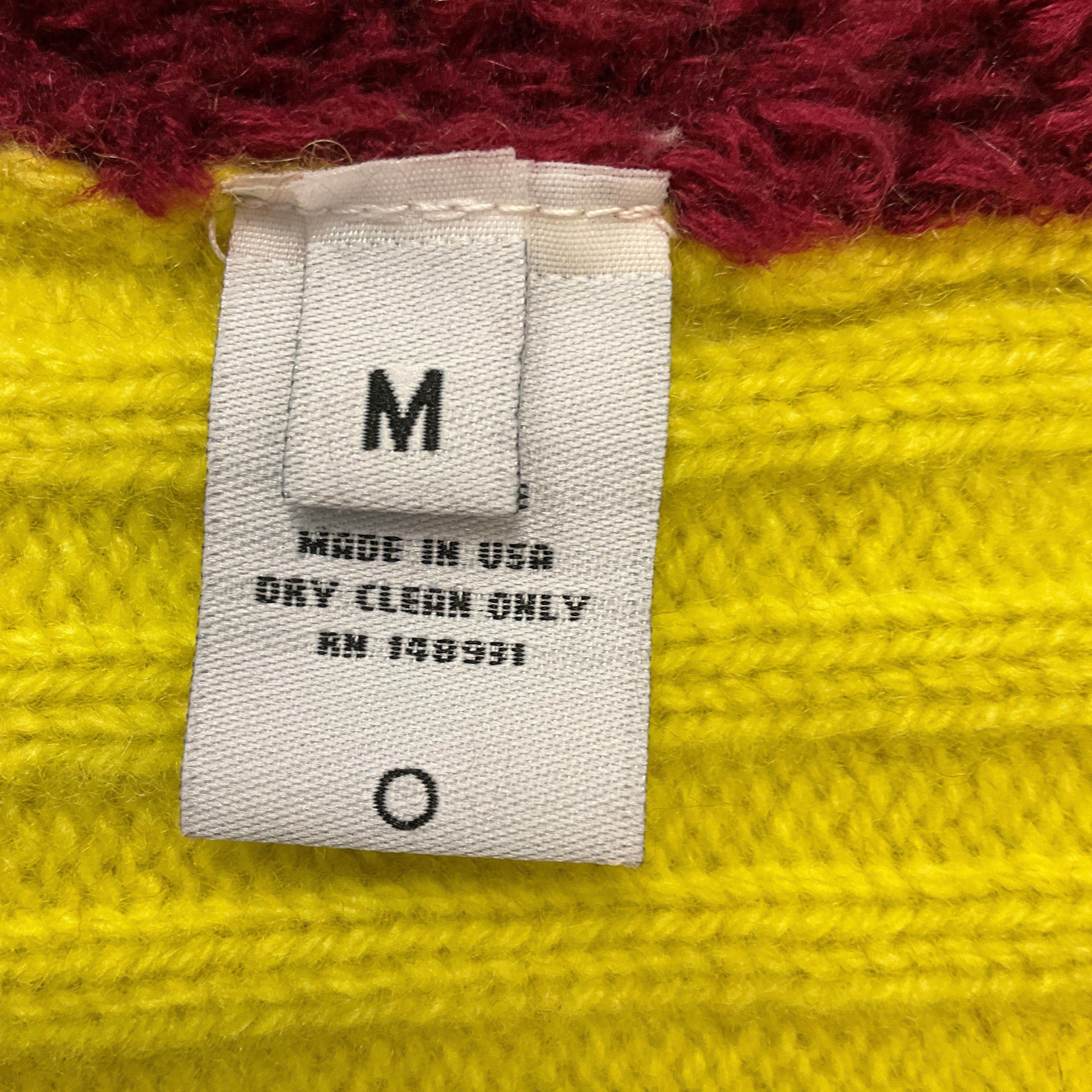 The Elder Statesman Burgundy / Lemon Multi Mohawk Patch Mix Whip Cardigan - Image 5