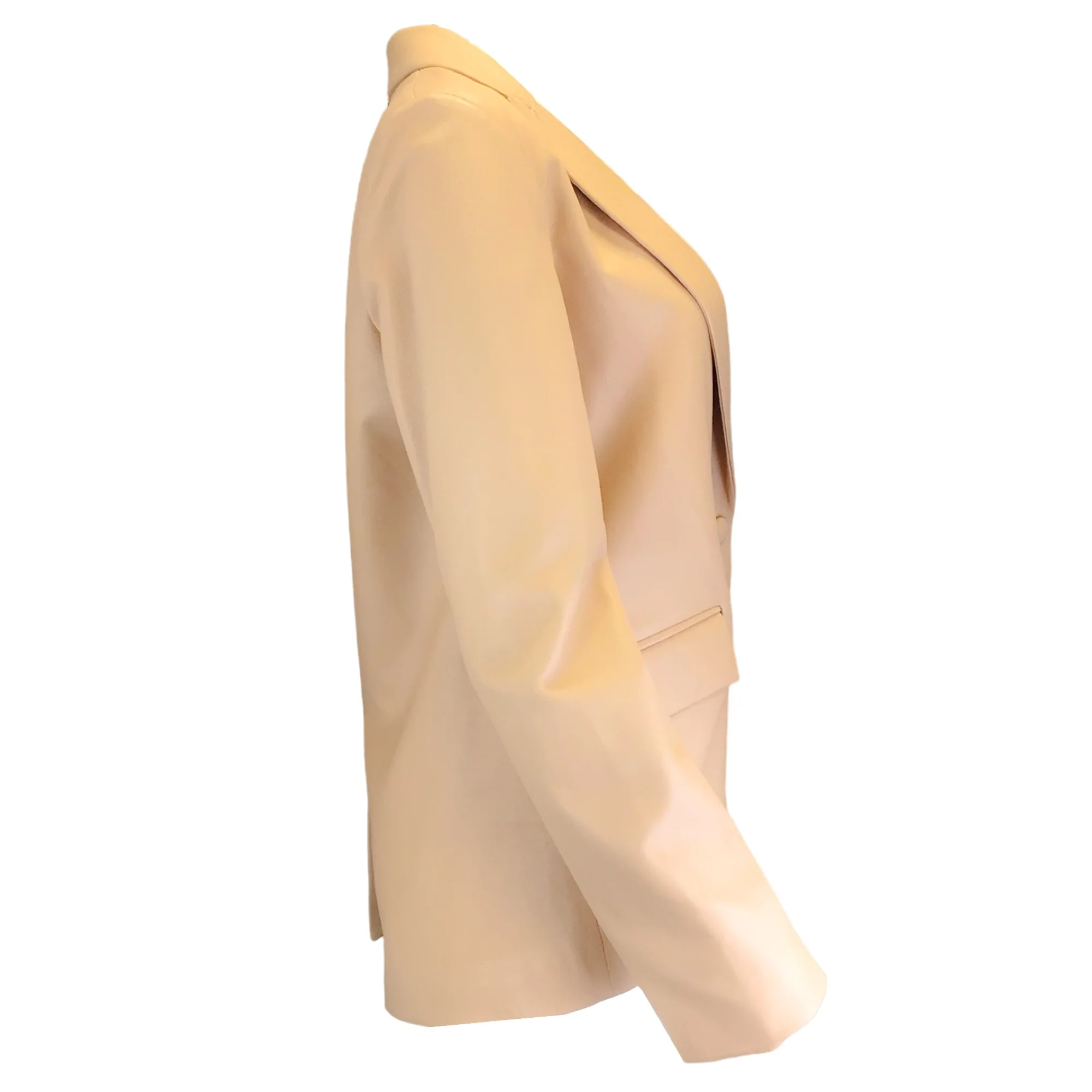 The Mighty Company Beige Hoxton Leather Jacket - Image 2