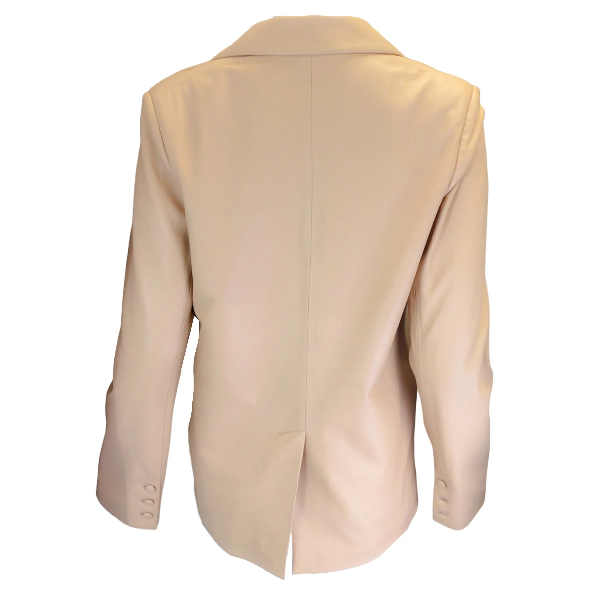 The Mighty Company Beige Hoxton Leather Jacket - Image 3