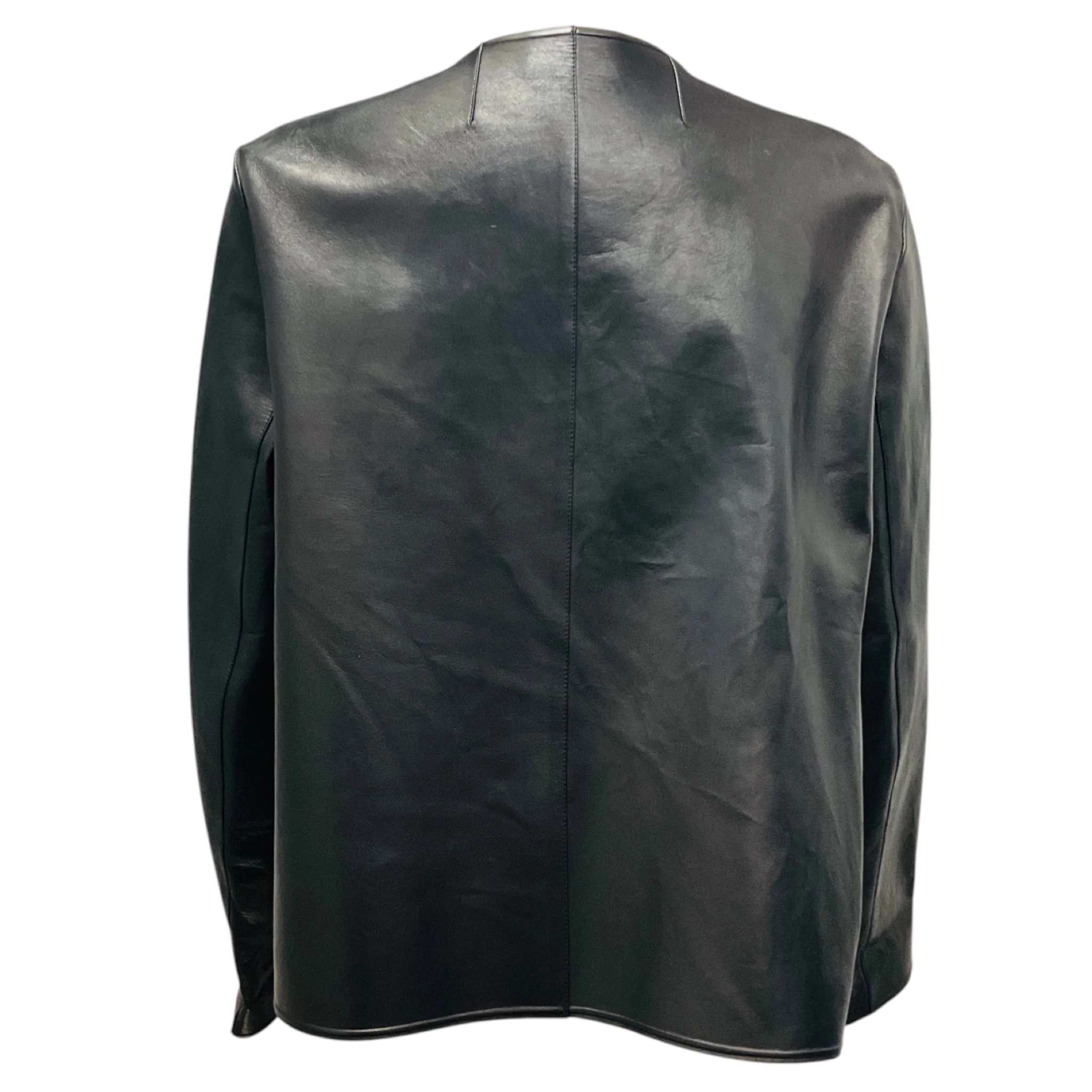 The Row Black Lambskin Leather Jacket with Open Front - Image 3