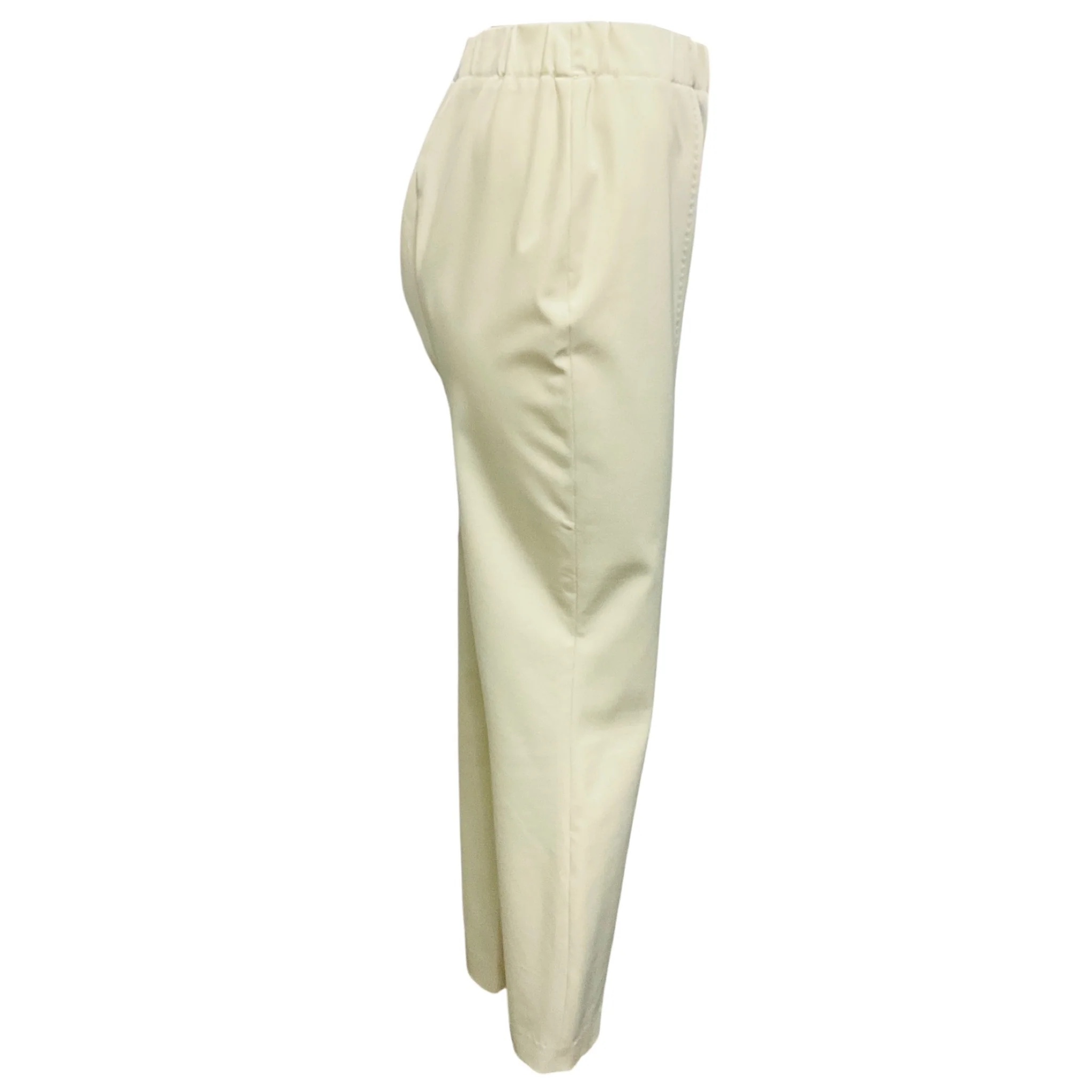 The Row Ecru Front Seam Elastic Waist Stretch Pants / Trousers - Image 2