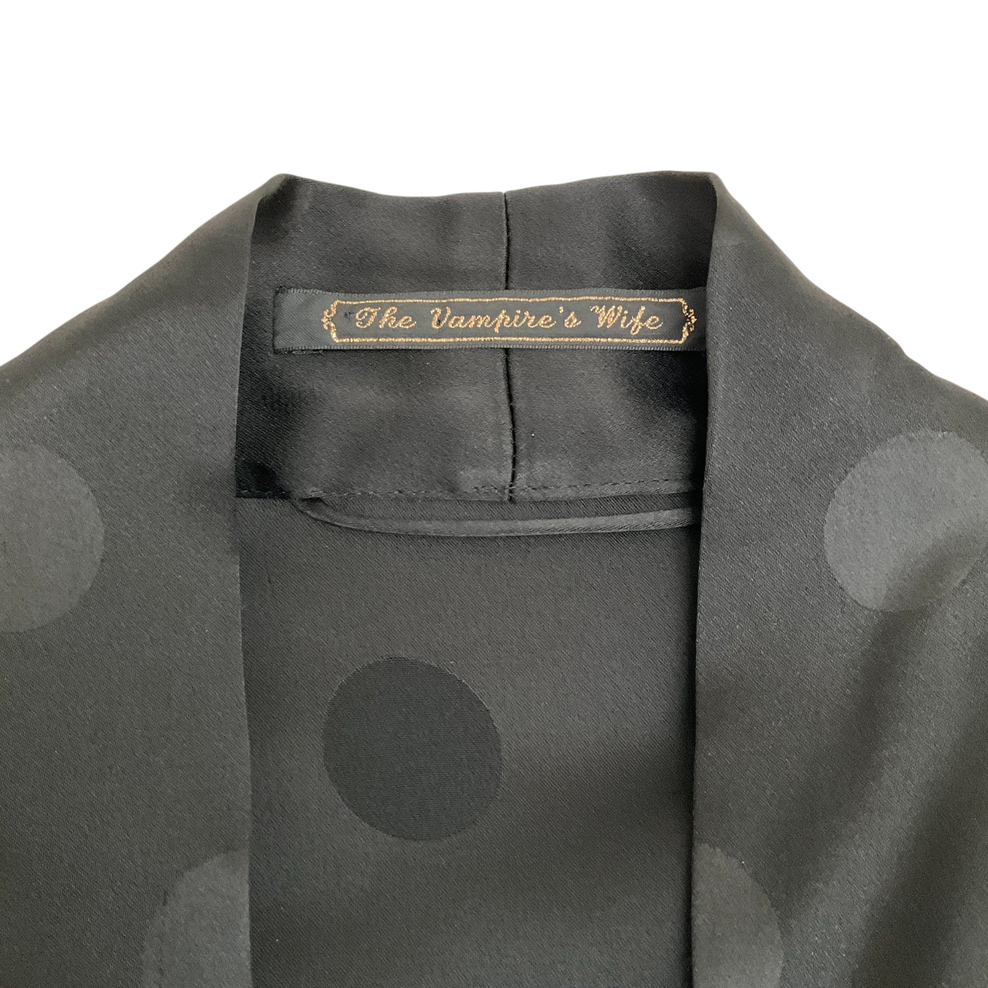 The Vampire's Wife Black Dotted Dress with Tie Belt - Image 4
