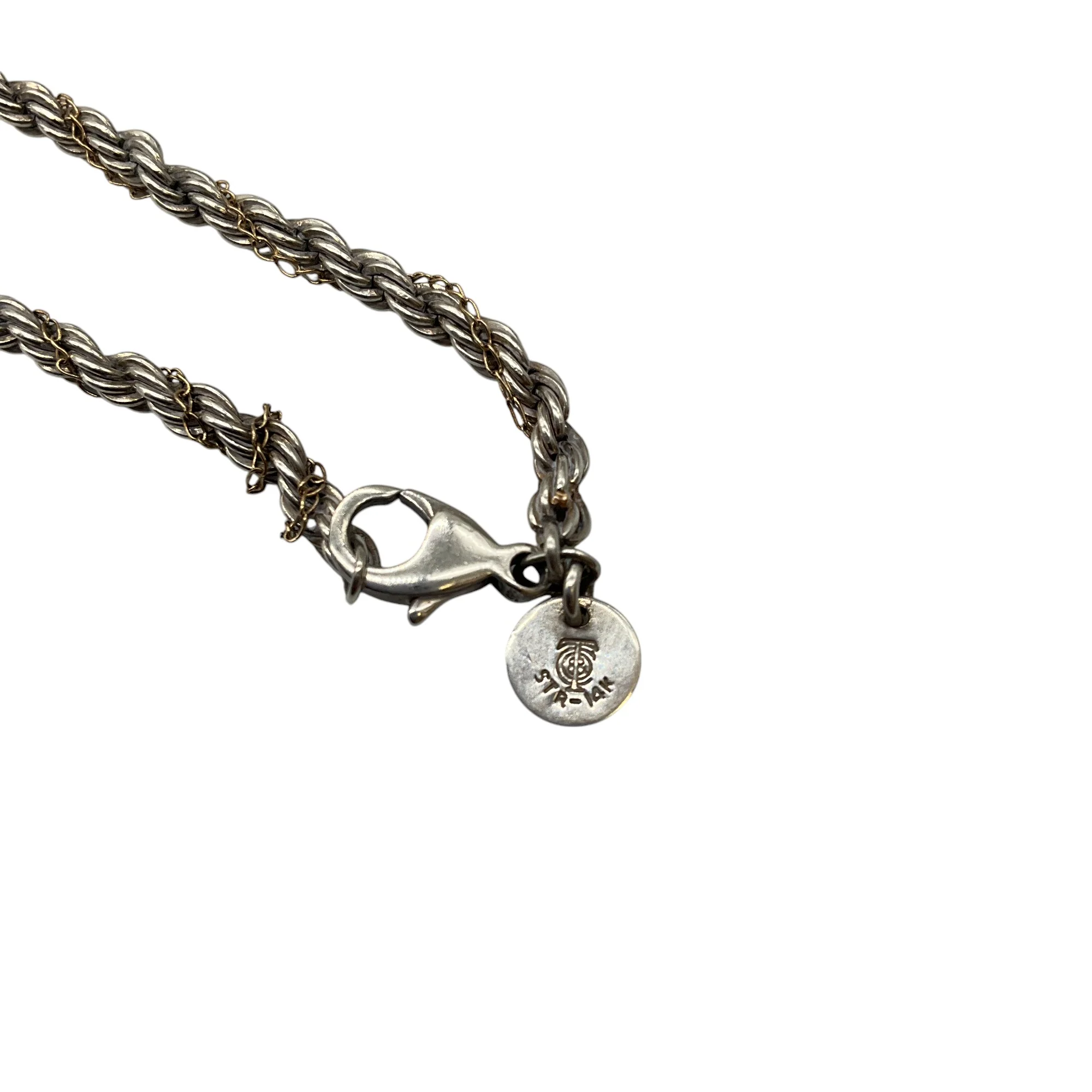 Tiffany & Co. Sterling Silver And Gold Twisted Rope Necklace - Image 4