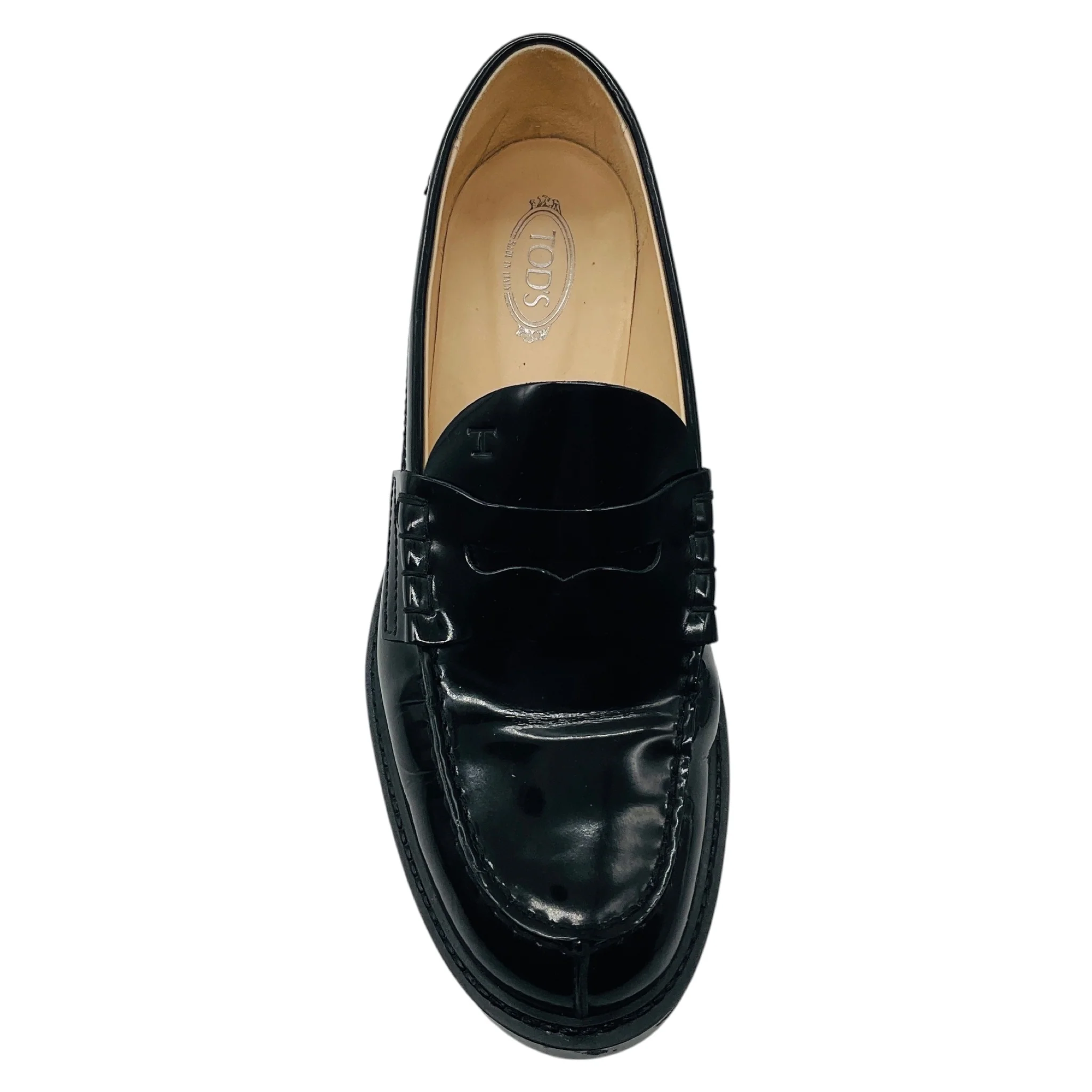 Tod's Black Patent Leather Classic Flats / Loafers - Image 4