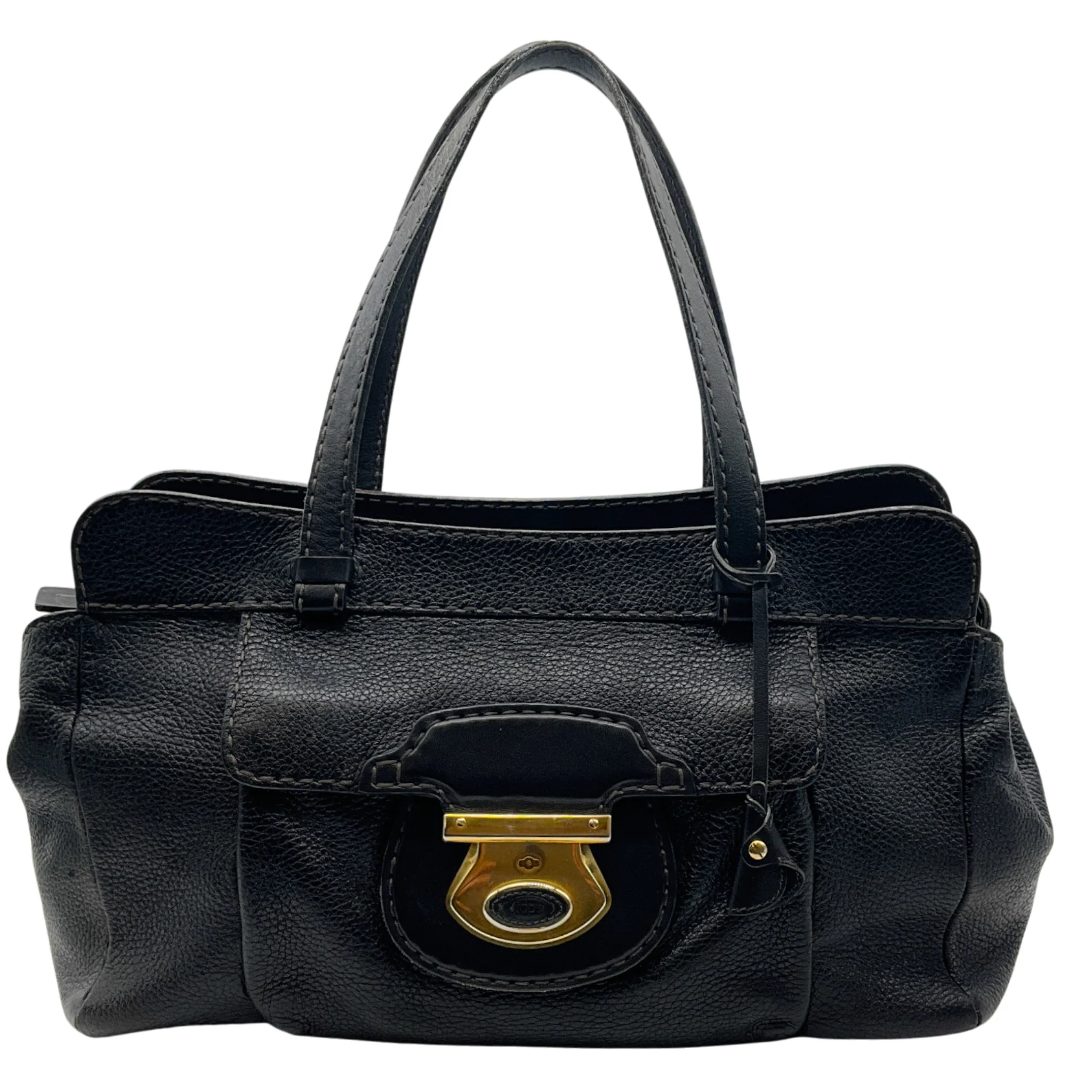Tod's Black Pebbled Leather Shoulder Bag
