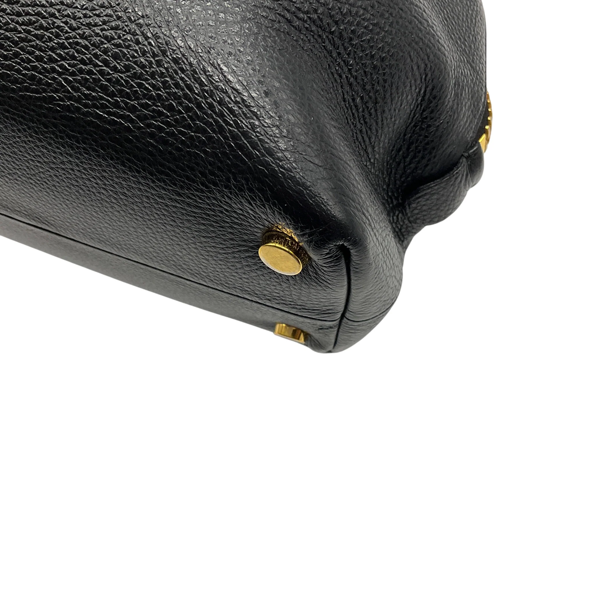 Tom Ford Black / Gold Zipper Detail Grained Leather Hobo Bag - Image 11