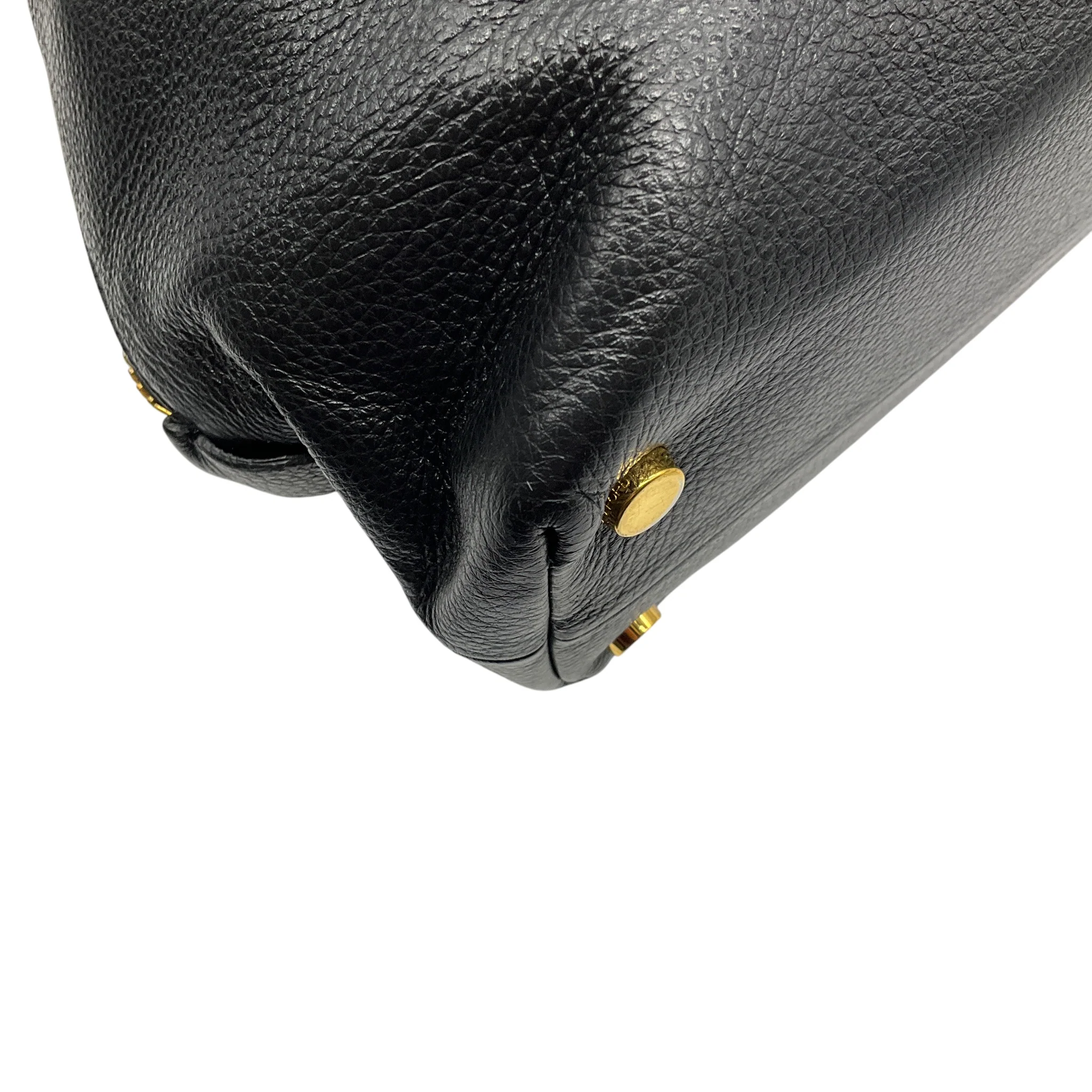 Tom Ford Black / Gold Zipper Detail Grained Leather Hobo Bag - Image 12