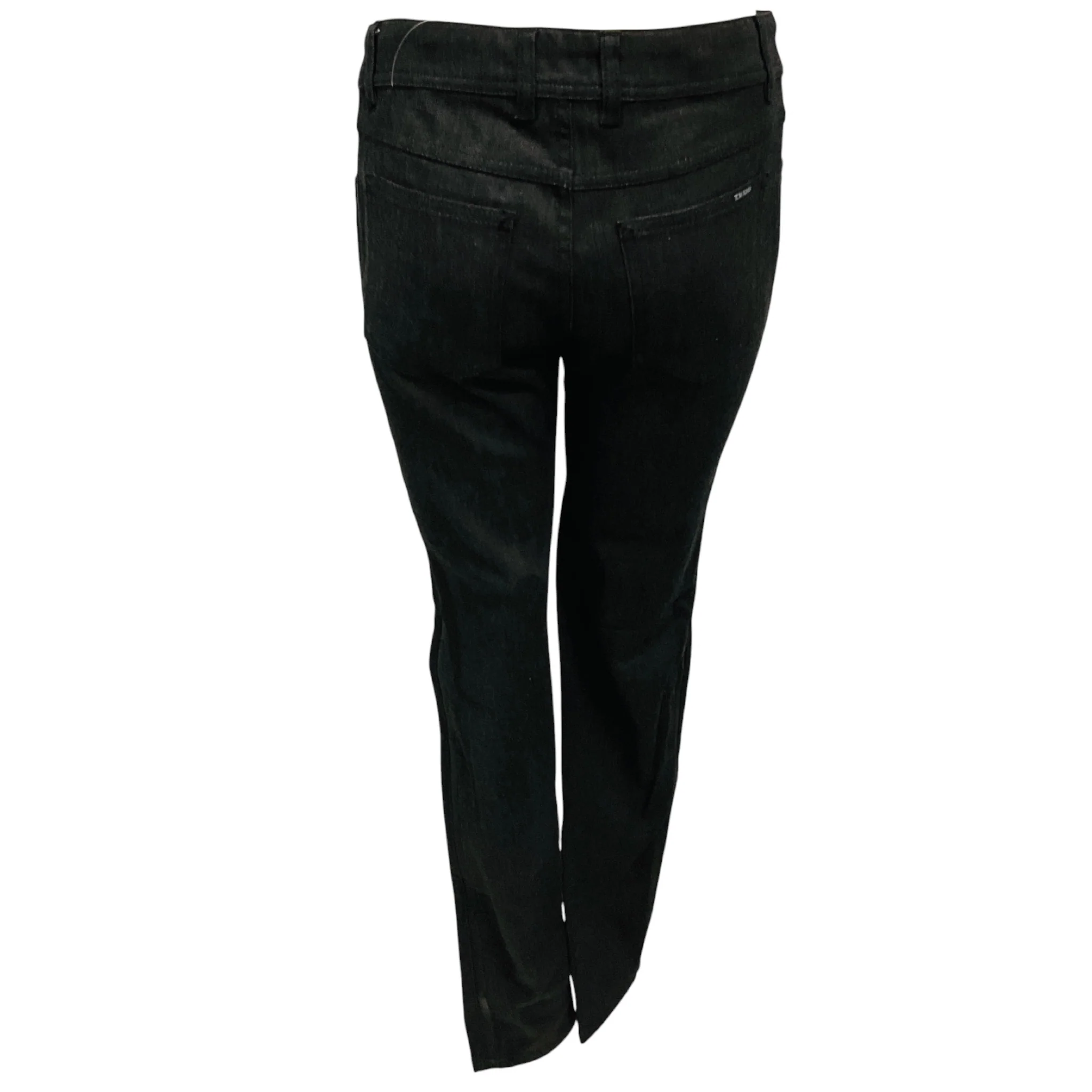 Tom Ford Black Lambskin Leather Trimmed Skinny Leg Denim Jeans - Image 3