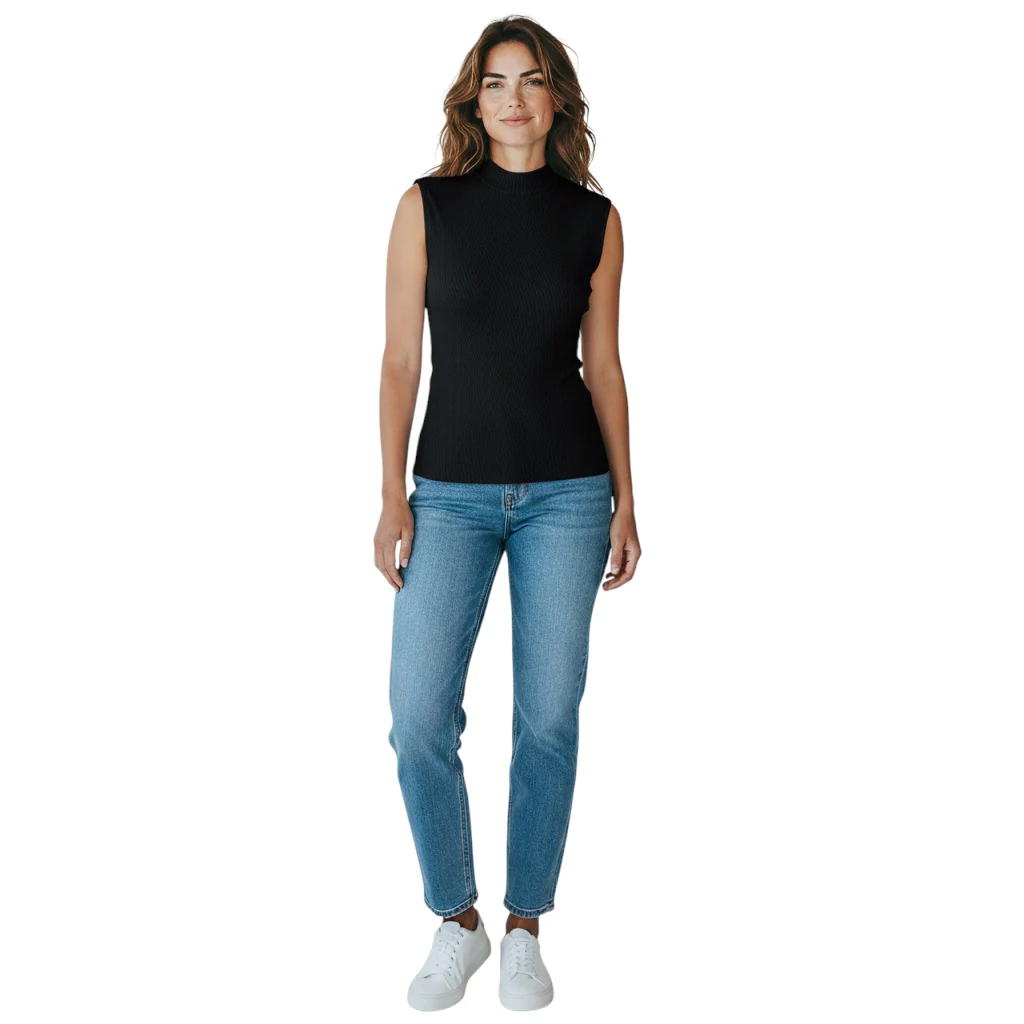 Toteme Black Tech Viscose Asymmetric Knit Top - Image 7