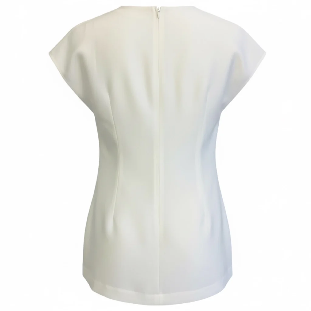 Toteme Macadamia Cap Sleeve Wool and Silk Top - Image 2