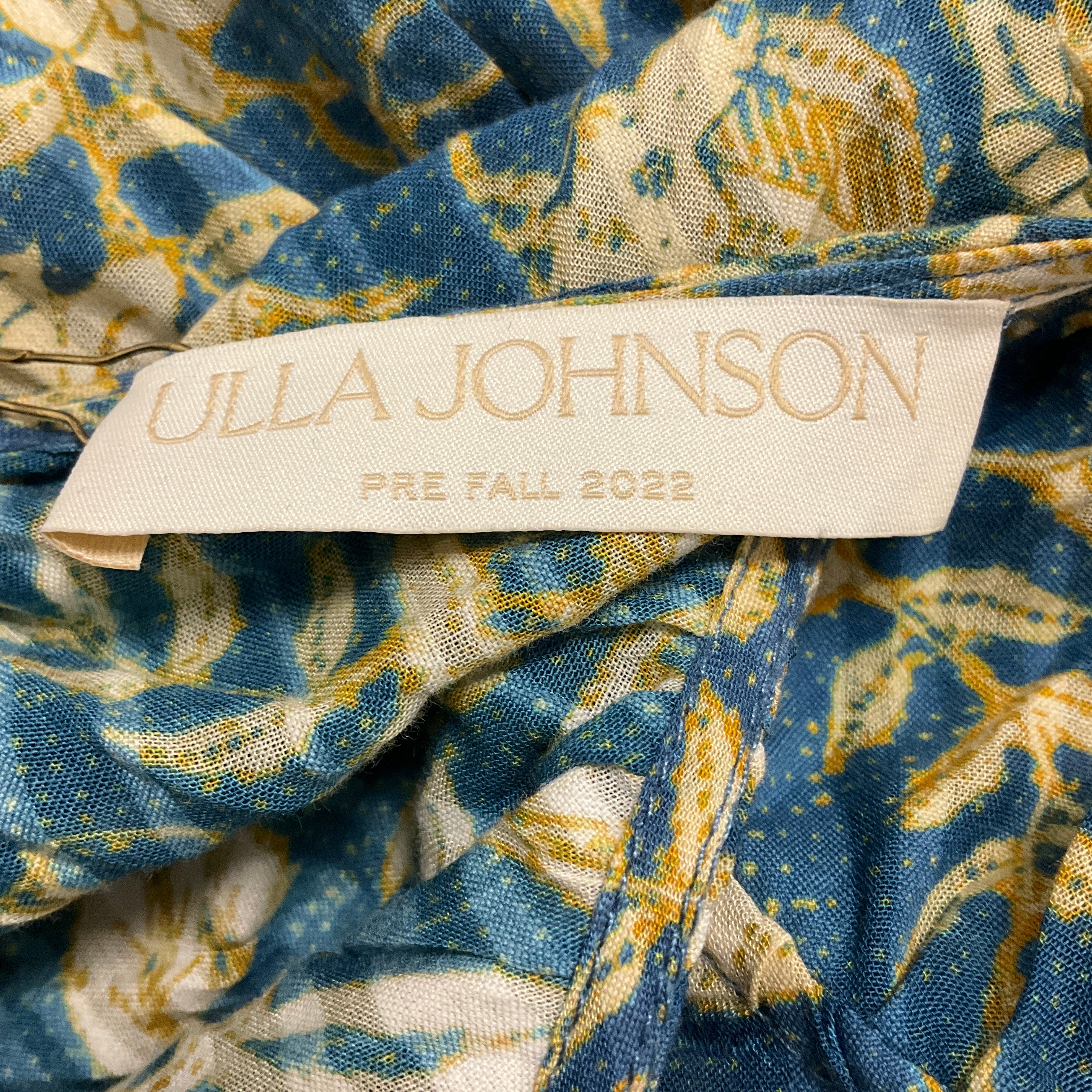 Ulla Johnson Blue / Ivory Multi Lanai Print Ariah Dress - Image 4