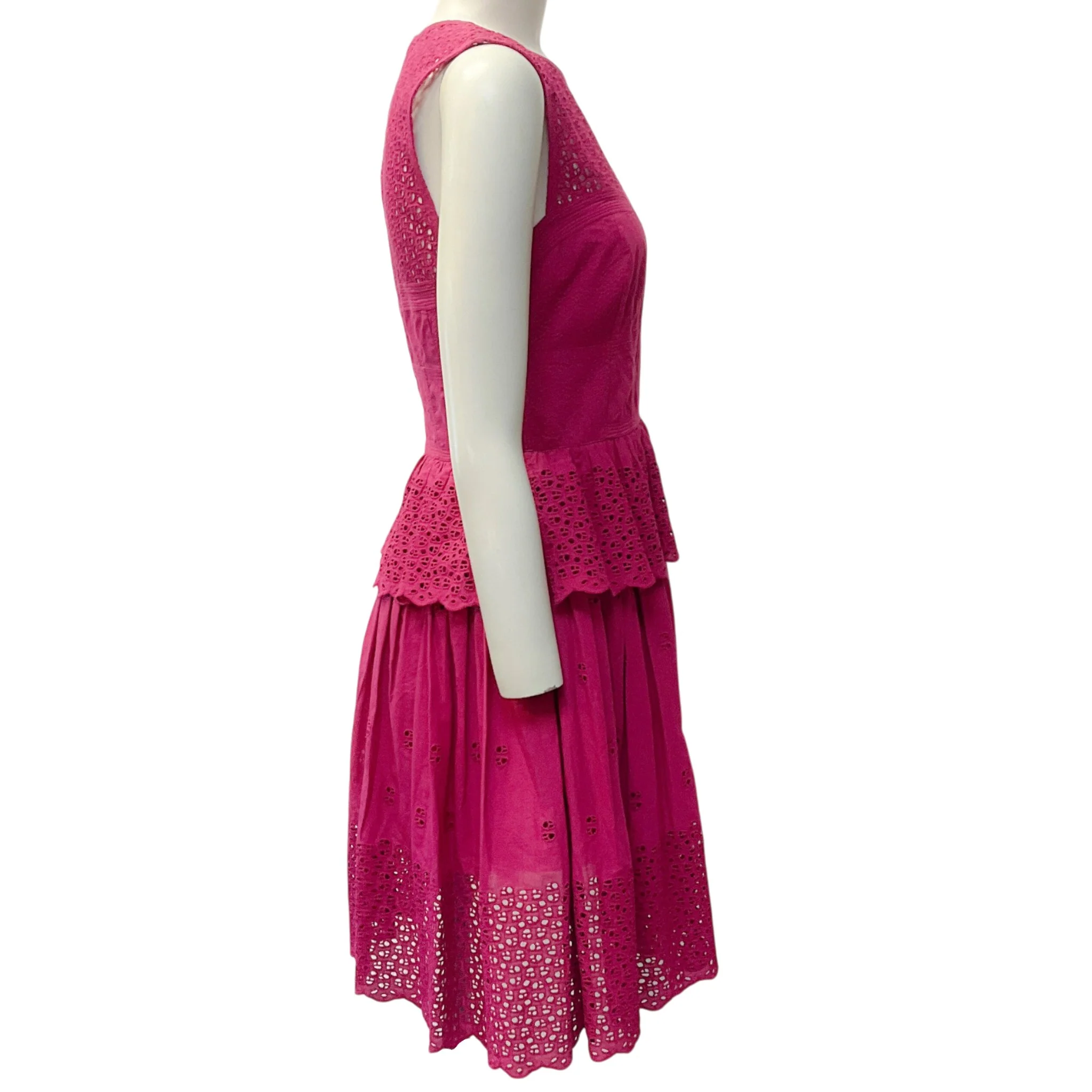 Ulla Johnson Magenta Ruby Eyelet Jessa Dress - Image 2