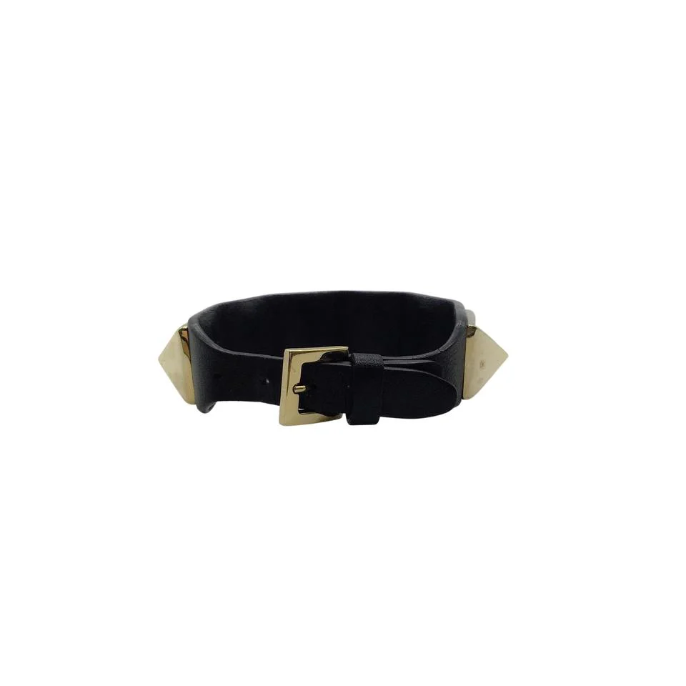 Valentino Black Gold Large Rockstuds Bracelet - Image 3