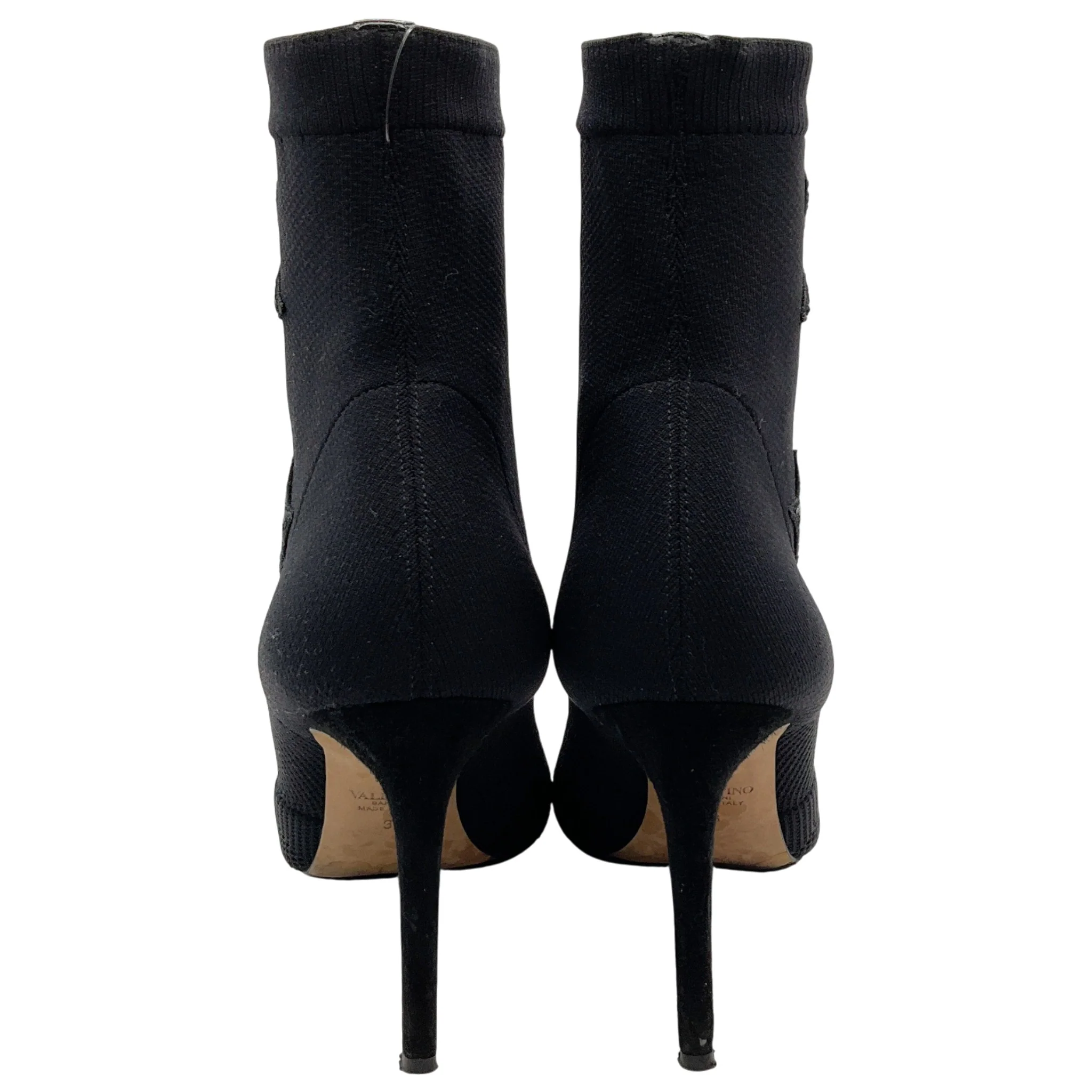 Valentino Black Stretch Knit Star Sequin Embellished Sock Boots - Image 5