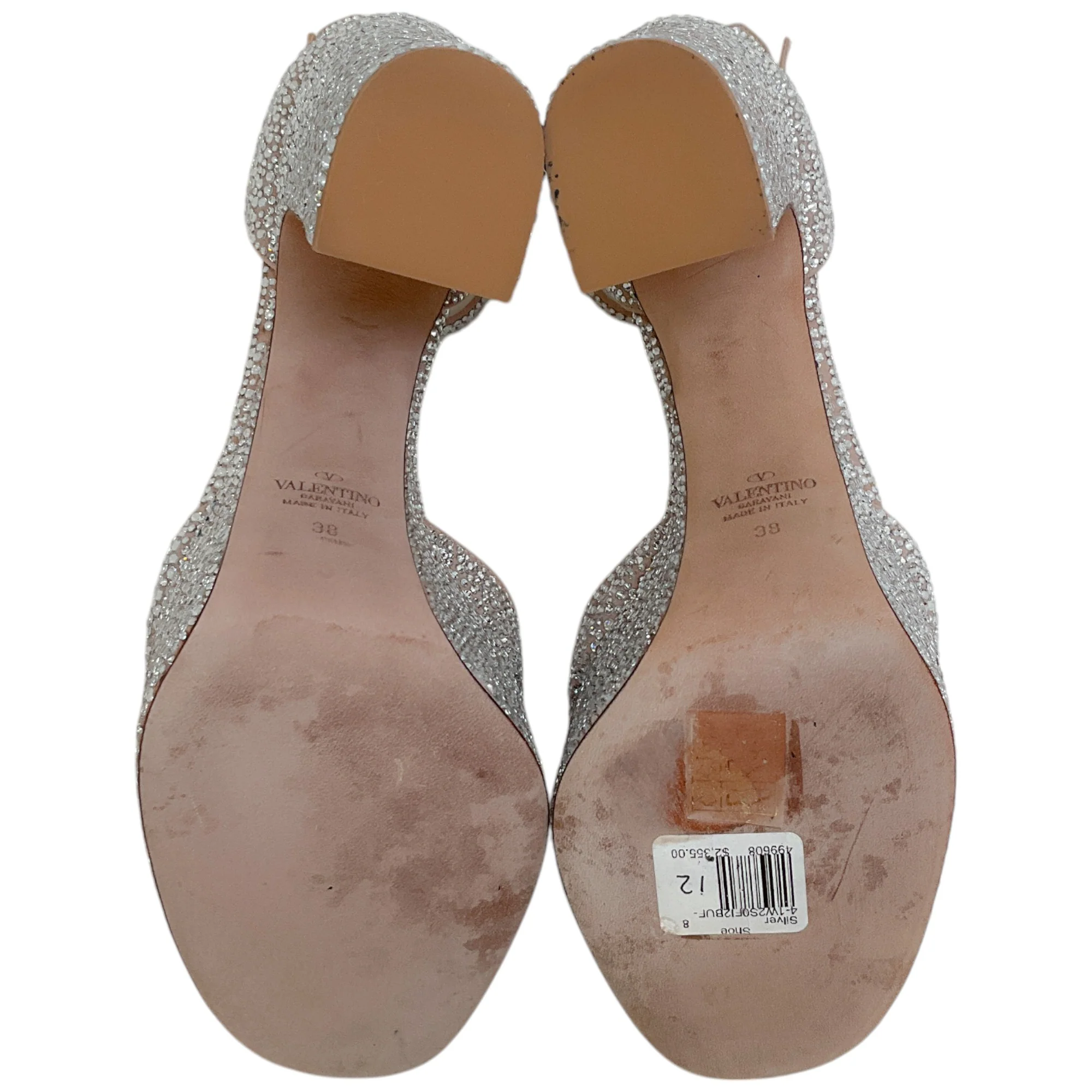 Valentino Crystal Embellished Platform Peep Toe Pumps - Image 7