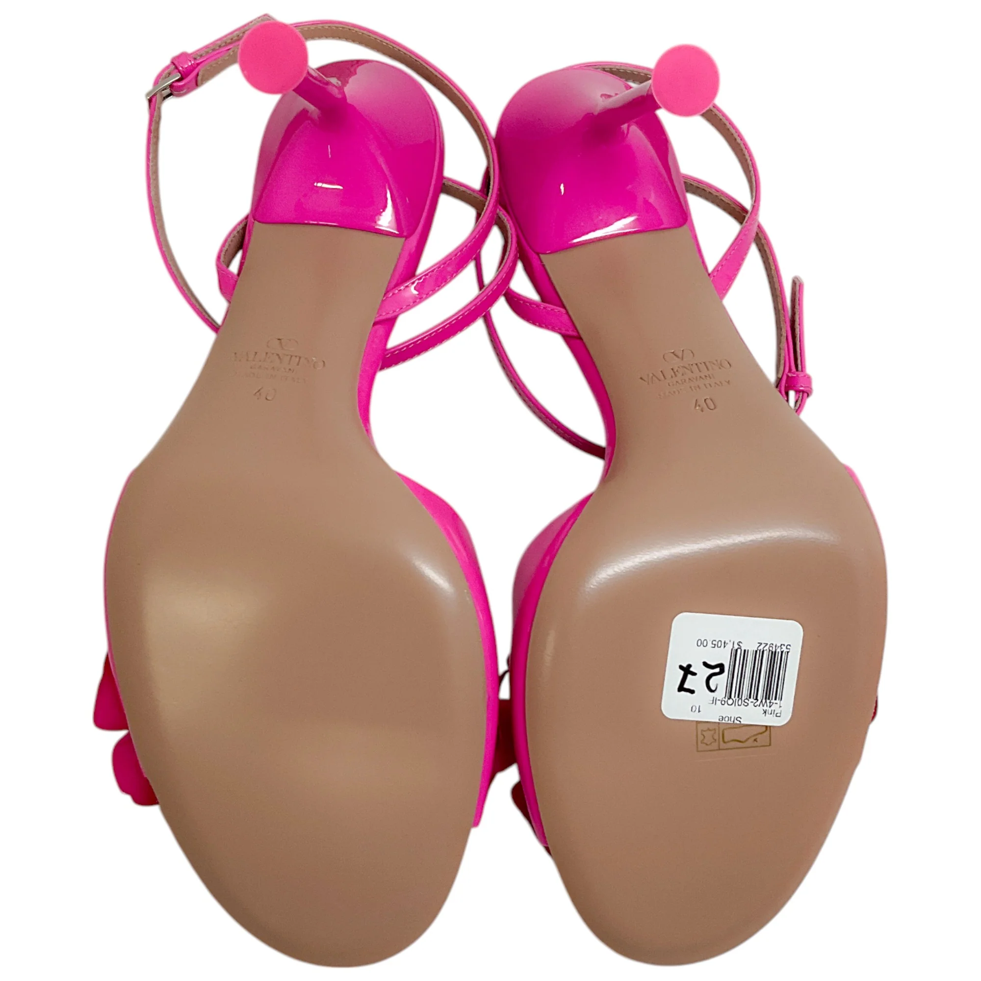 Valentino Pink Patent Archive Wild Flower Leather Sandals - Image 12